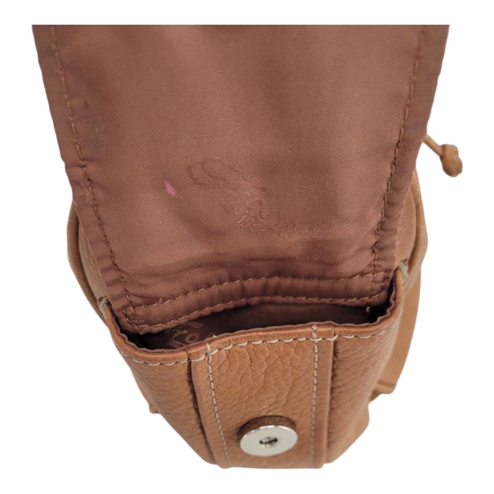 Fossil 75082 Womens Brown Leather Adjustable Strap Drawstring Shoulder Handbag