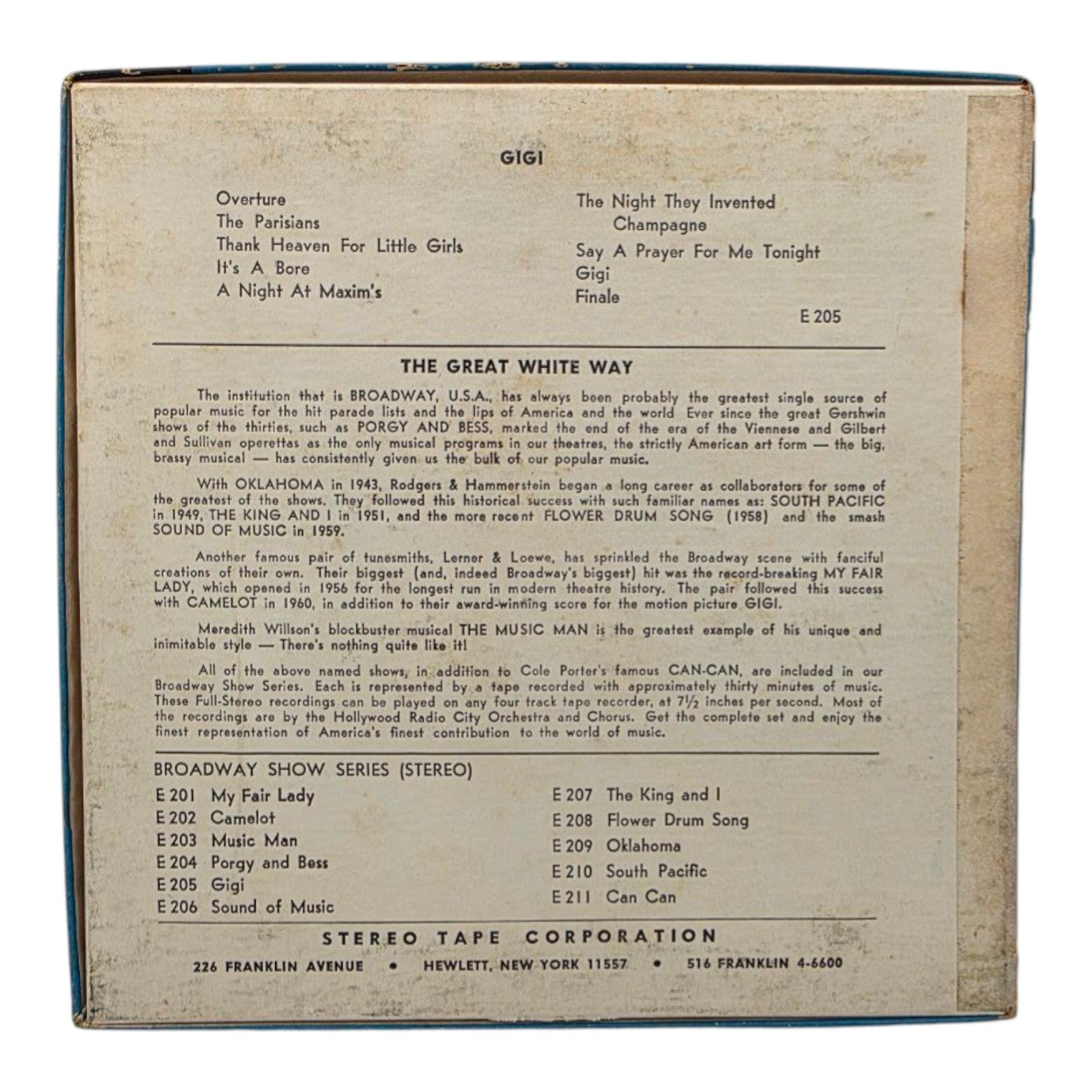 Hollywood Radio City Orchestra Selections From Gigi Reel To Reel Tape 1958