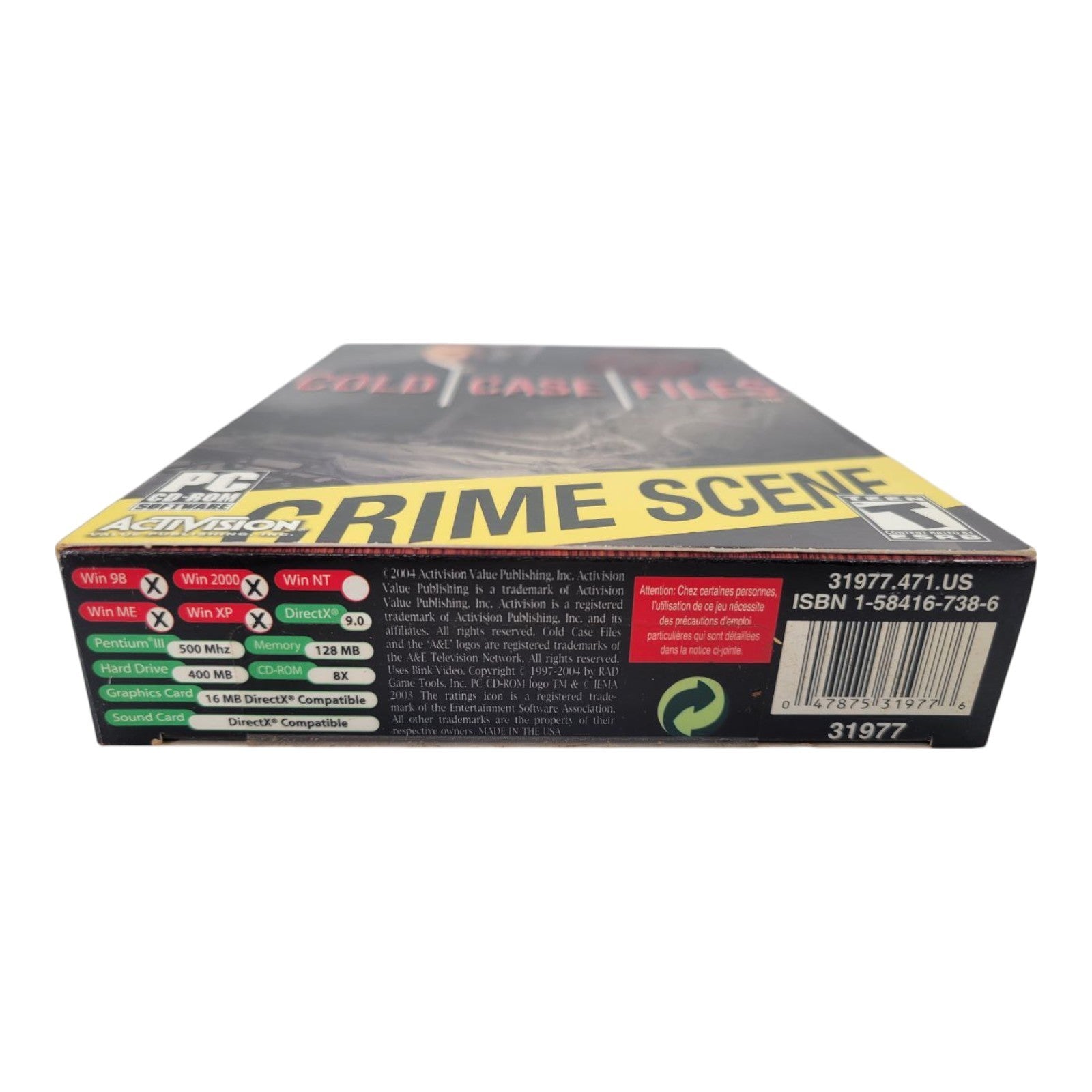 Activision Cold Case Files Crime Scene PC CD ROM Game Win 98/2000/NT/ME/XP 2004