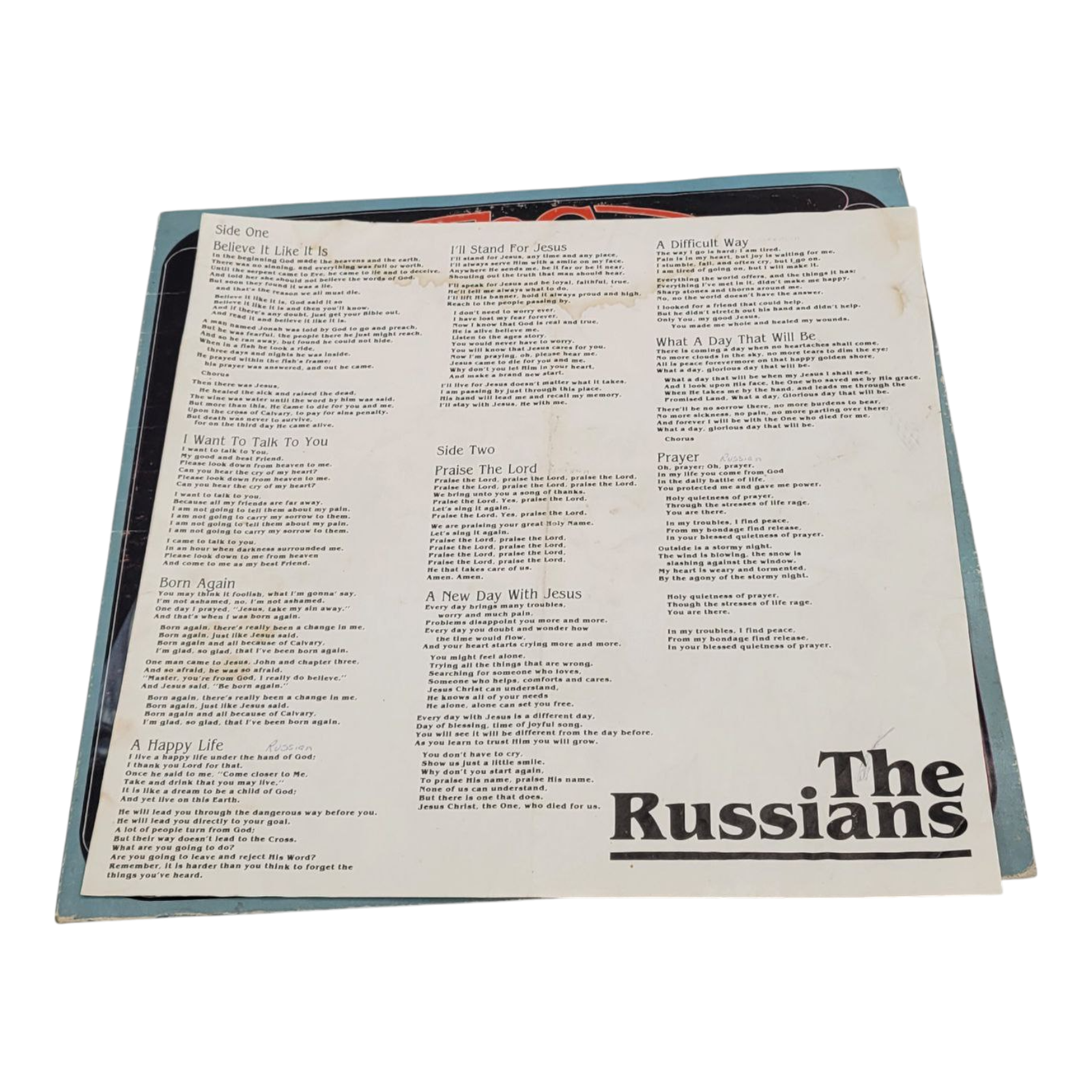 The Russians Vinyl LP Christian Gospel Record Album The Barn BN 1026