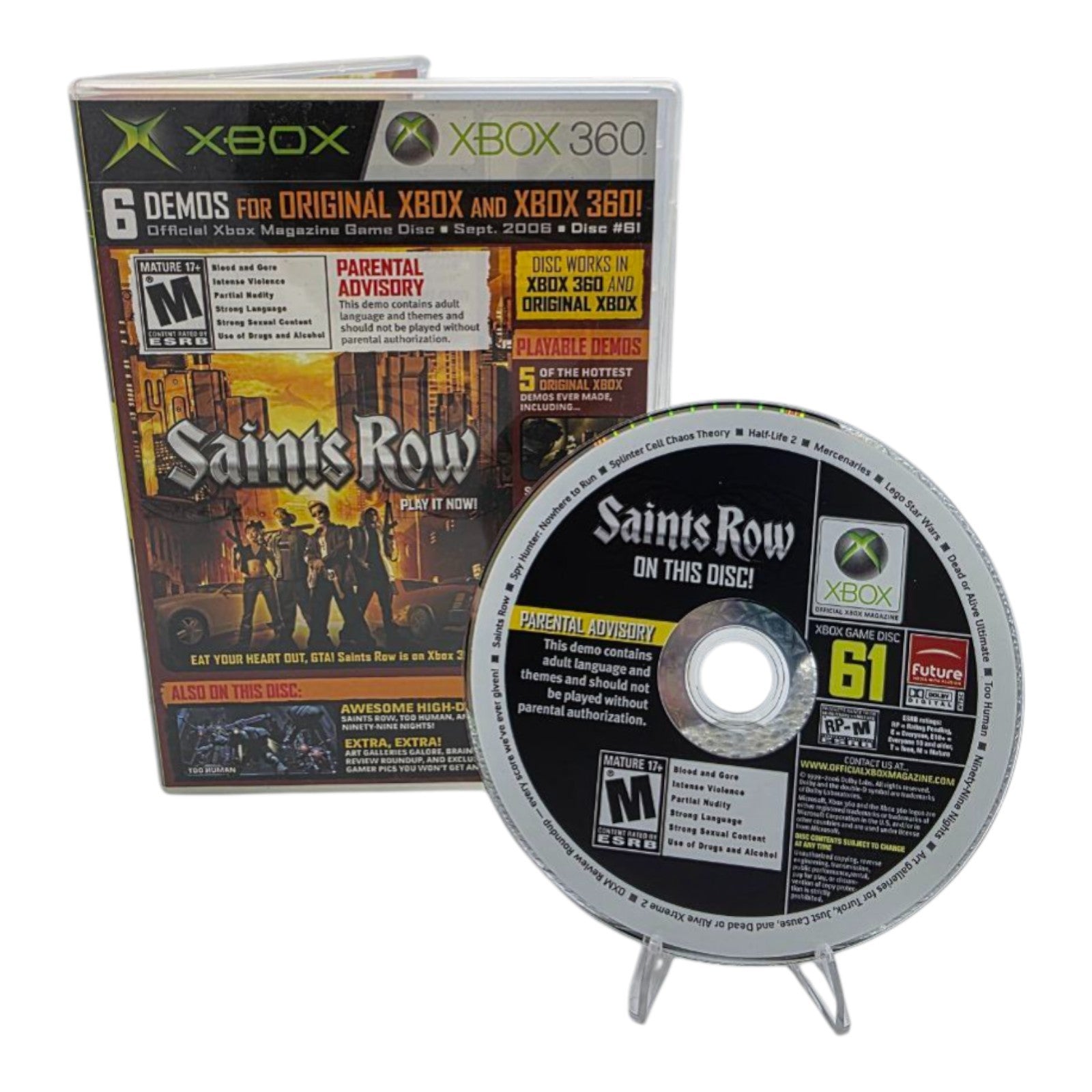 Saints Row Demo Disc Official Xbox Magazine Sept 2006 Issue 61 Xbox 360 Original