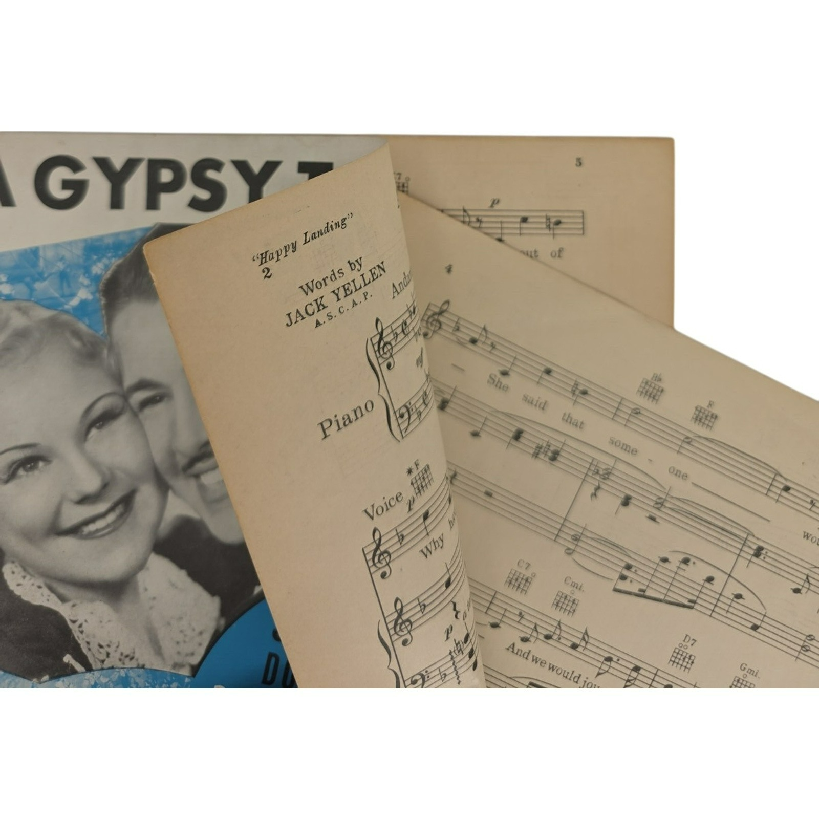 Vintage 1938 A Gypsy Told Me From Happy Landing Ethel Merman Sheet Music