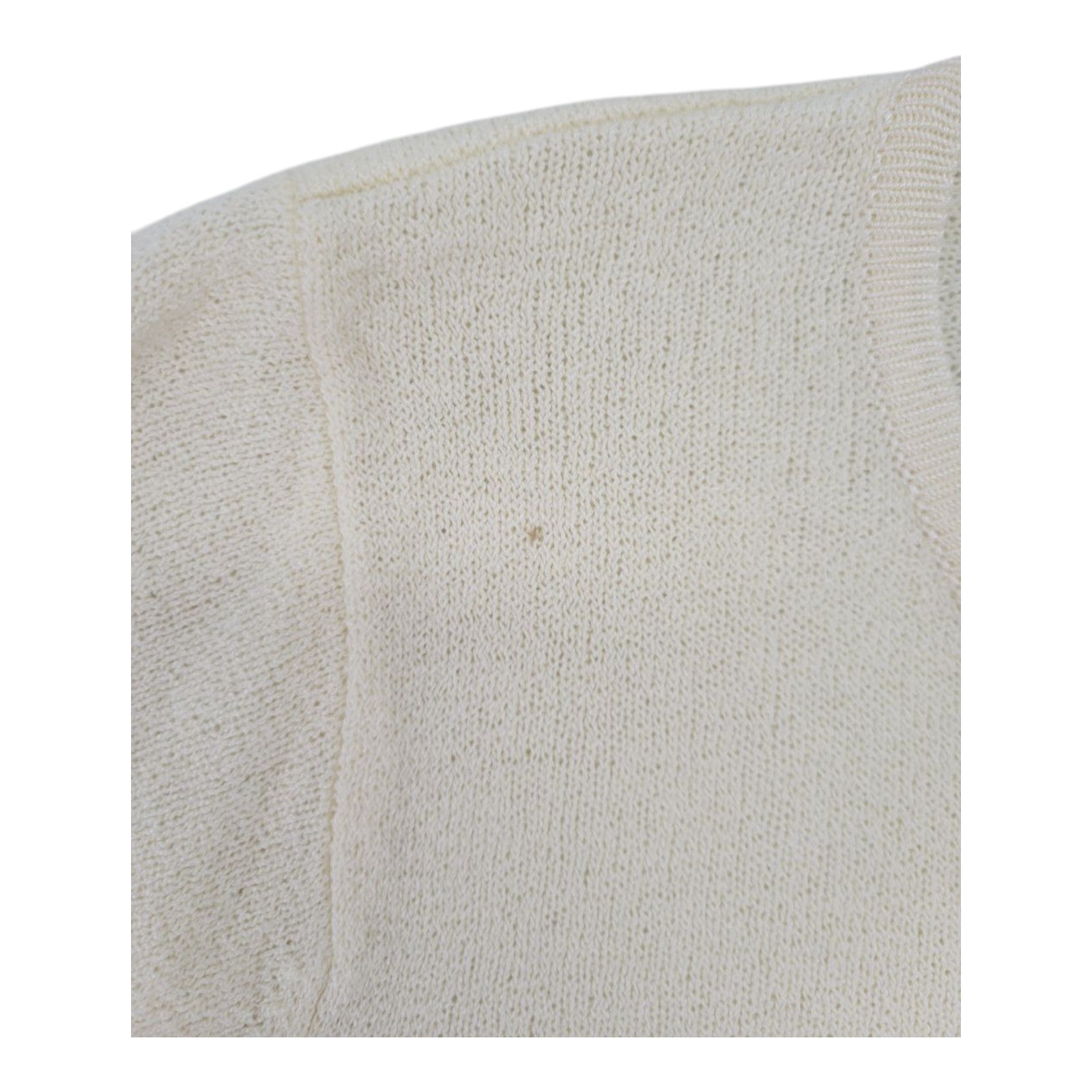 Stephanie Rogers Women's Beige Knit Cardigan M Short Sleeve Button Sweater