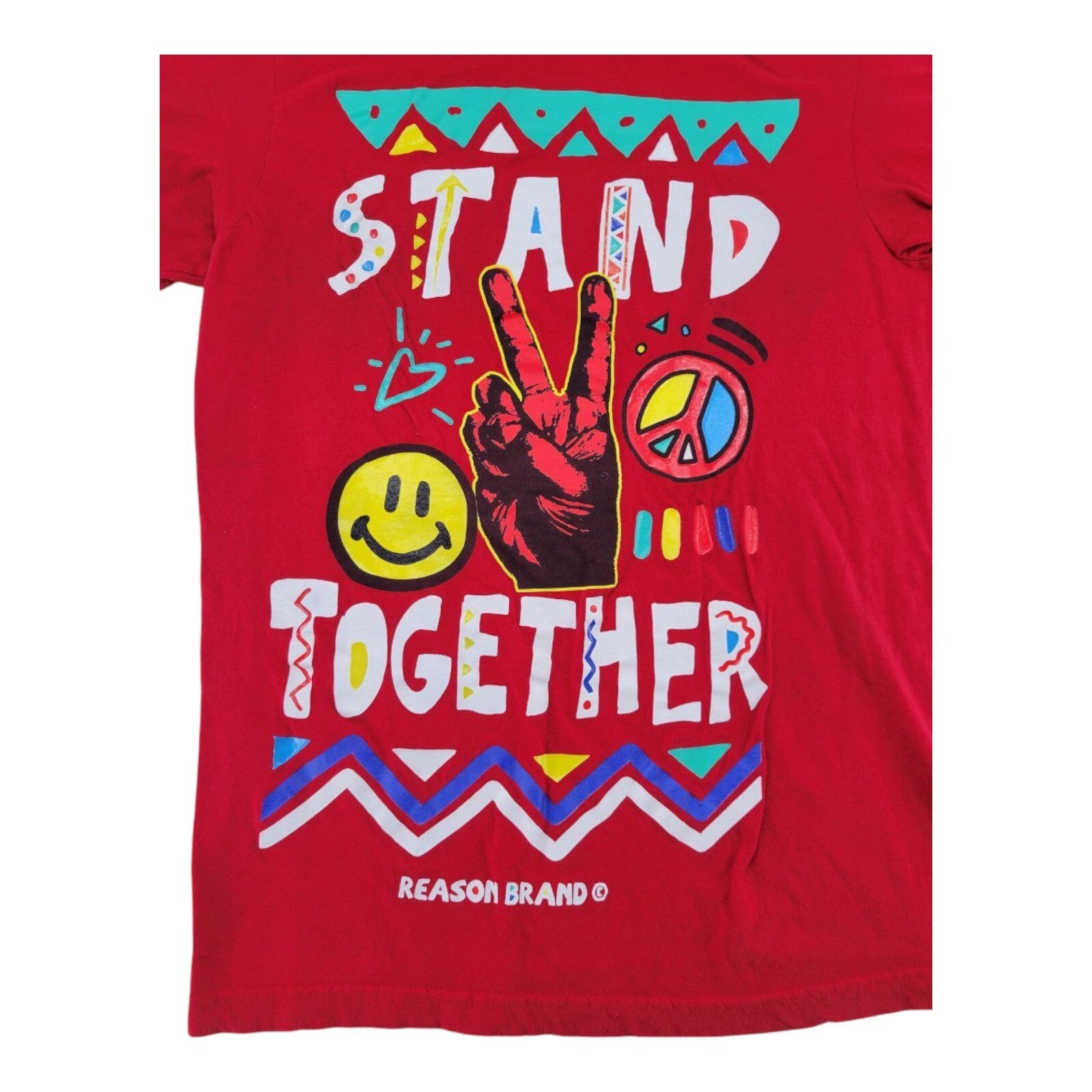 Reason Brand Stand Together Red Graphic T-Shirt Size Medium