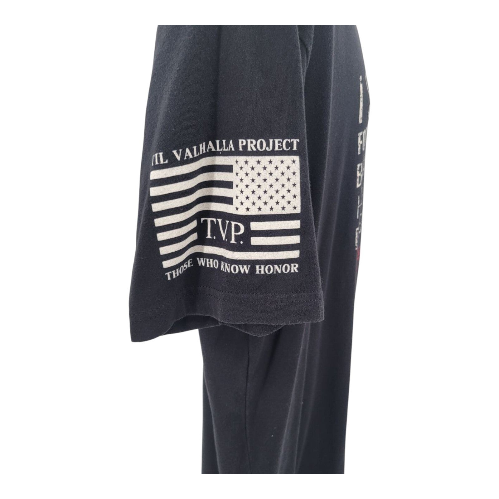 TVP Till Vallhalla Project I Stand For This Flag Black S/S T-Shirt Size 2XL