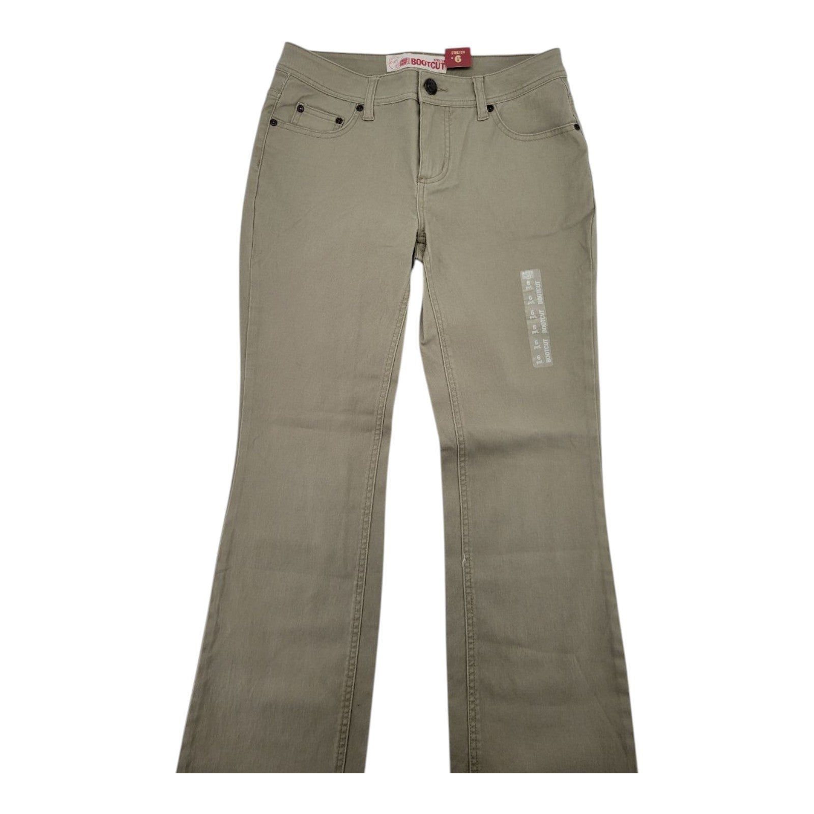 Faded Glory Women's Bootcut Jeans Size 6P Beige Stretch Cotton Denim