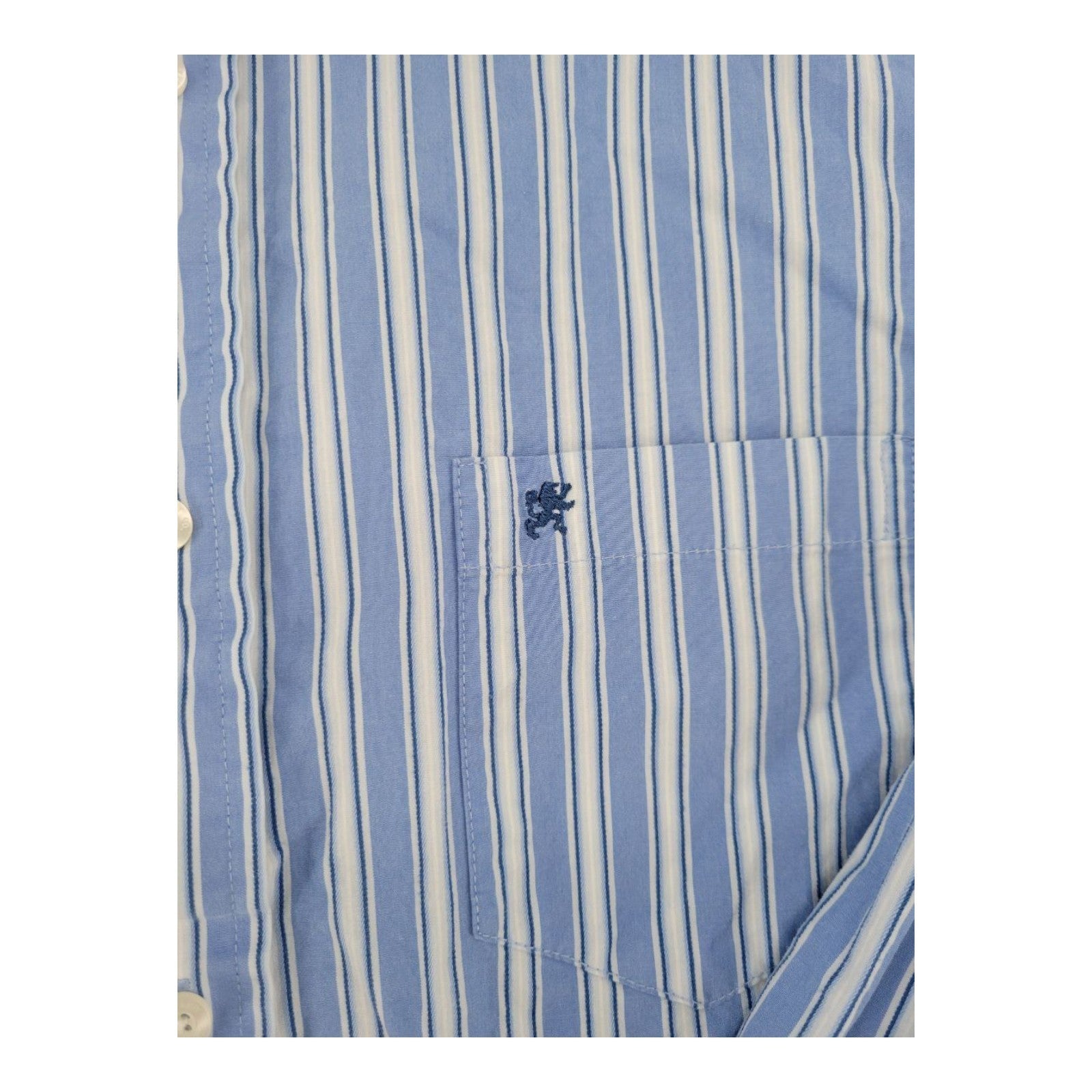 Mossimo Supply Co Mens Button Down Dress Shirt Blue White Stripe Long Sleeve L