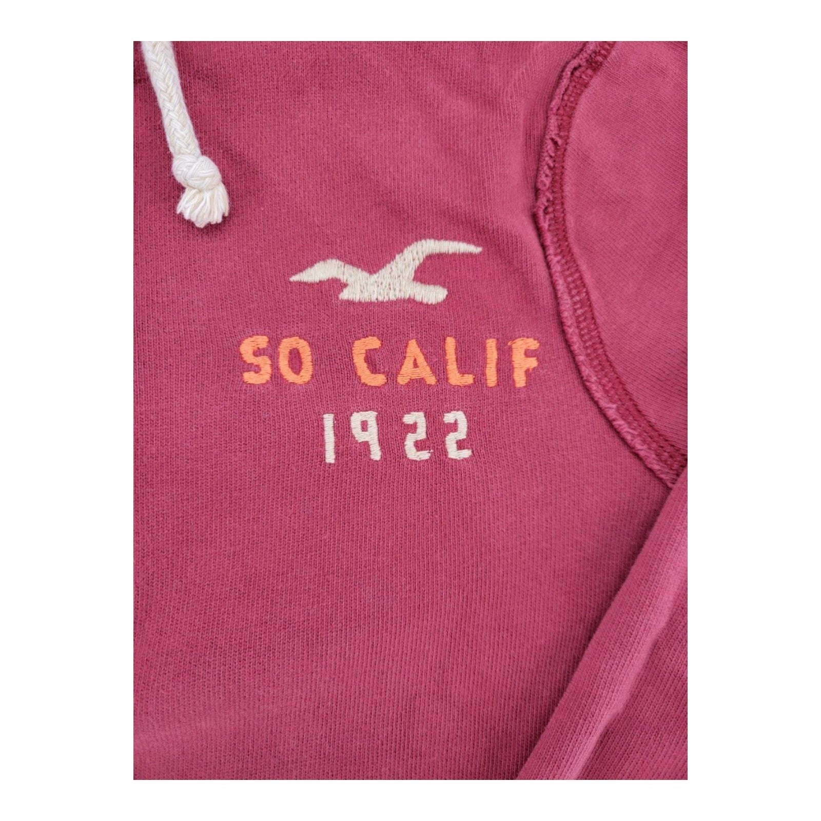 Hollister So Calif 1922 Hoodie Pullover Red Kangaroo Pocket Lined Hood Large