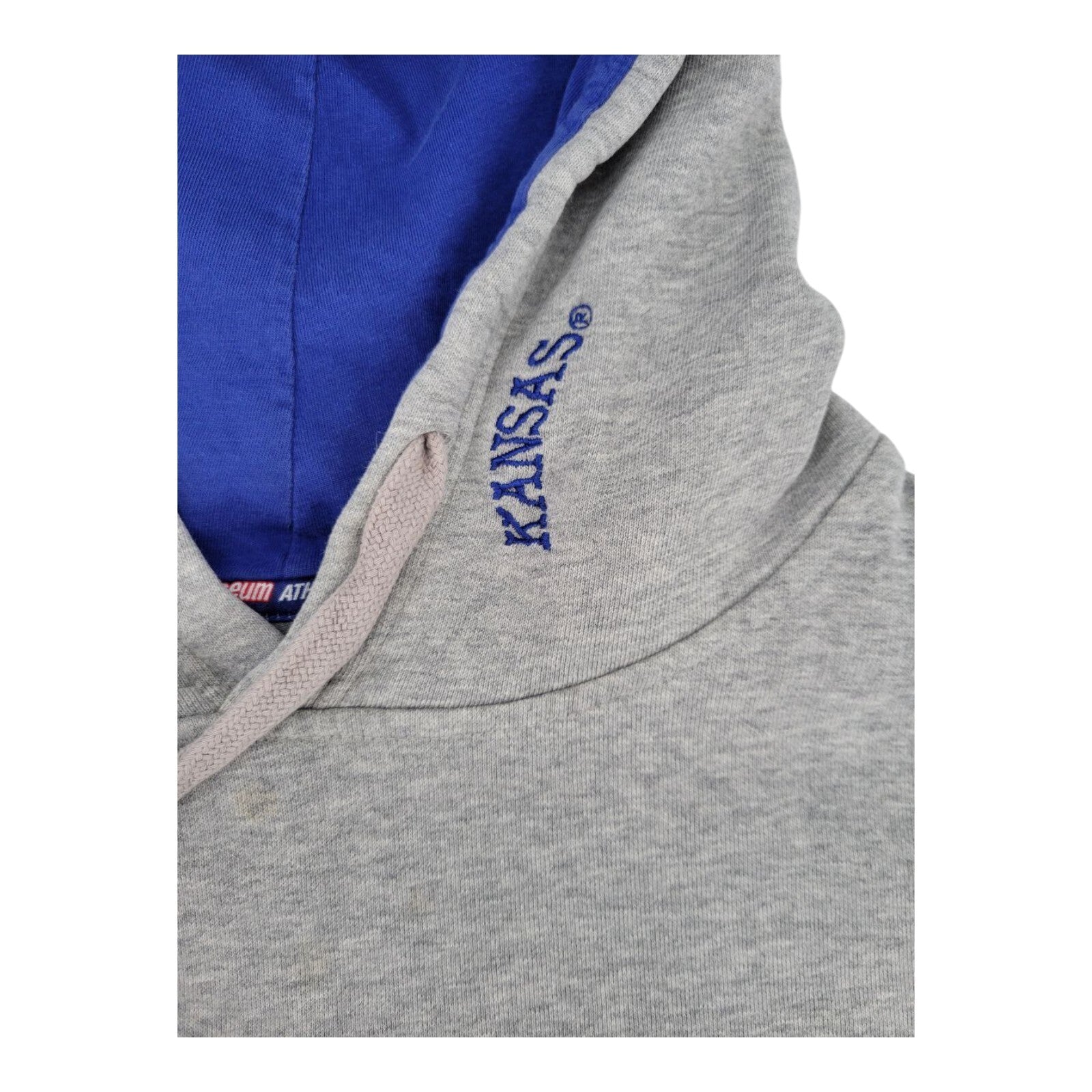 Colosseum Kansas Jayhawks Hoodie Mens Gray Fleece Pullover Sweatshirt Size XL