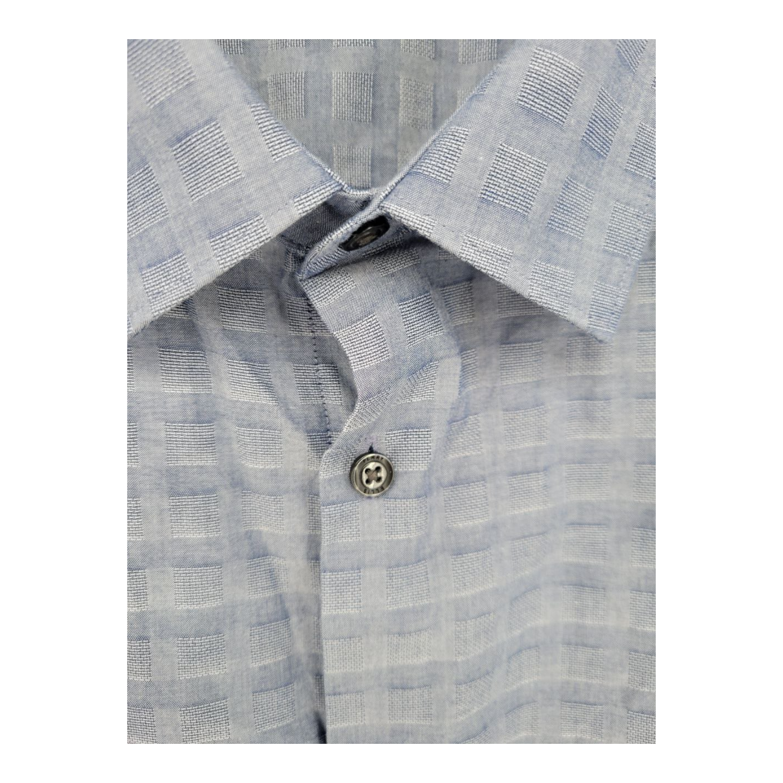 Perry Ellis Mens Gray Textured Check Short Sleeve Button Up Shirt XXL