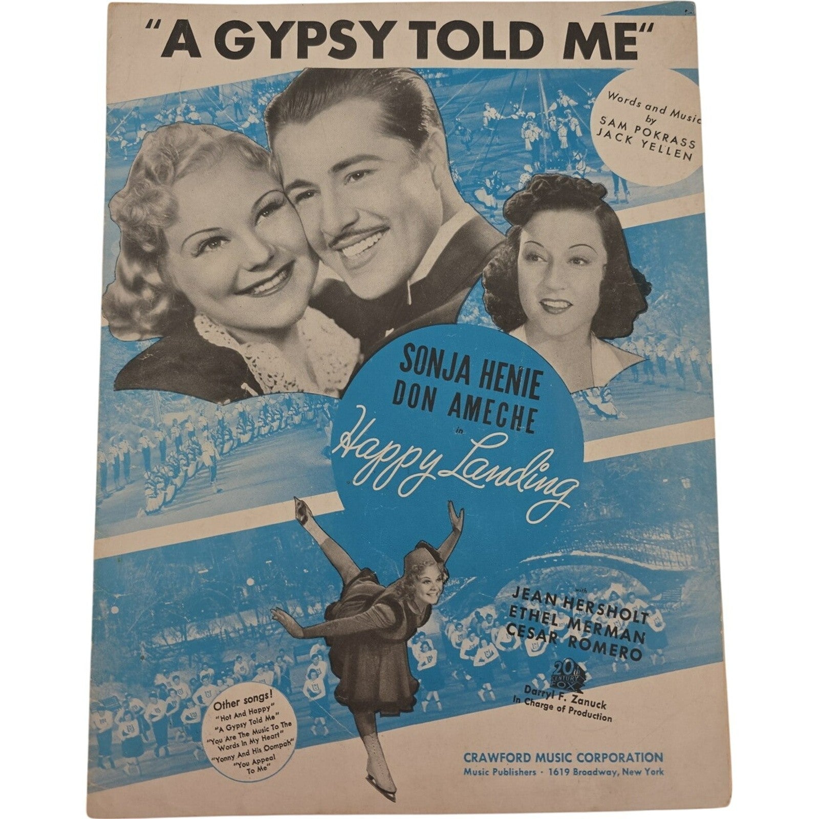 Vintage 1938 A Gypsy Told Me From Happy Landing Ethel Merman Sheet Music