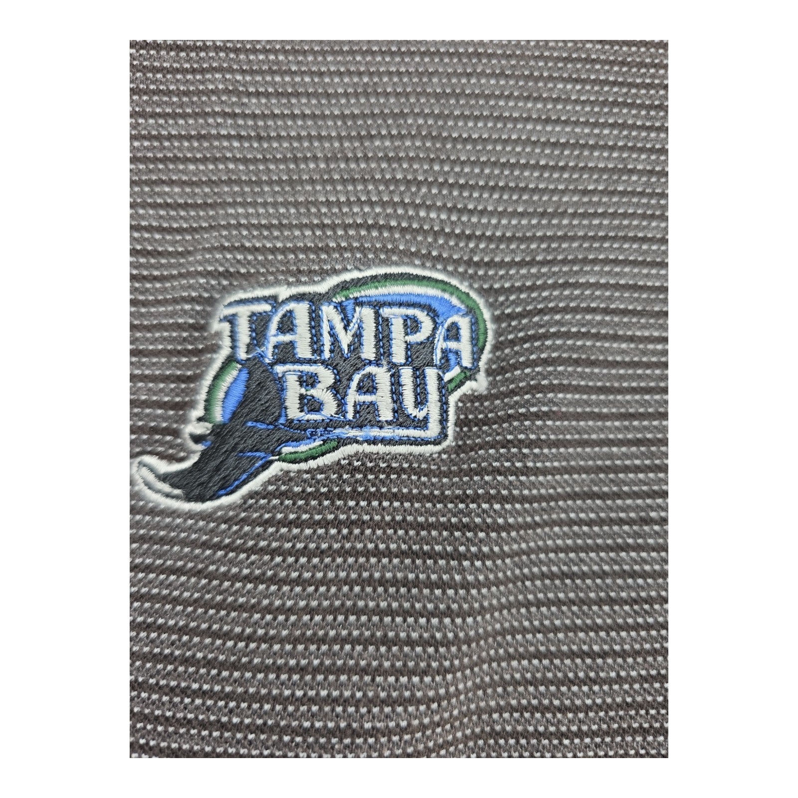 Vintage Tampa Bay Devil Rays Men's Polo Shirt Grey Short Sleeve Embroidered XL