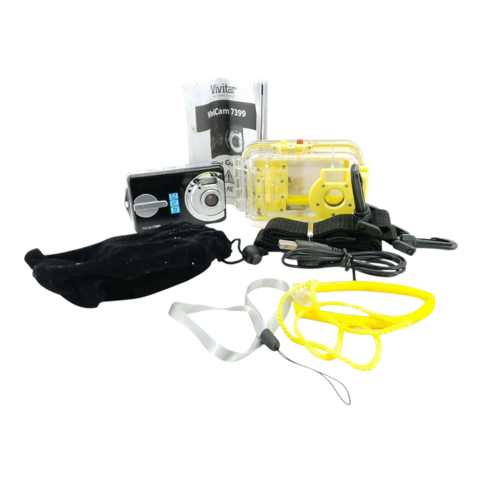 Vivitar 7399 DIG CAM 7MP 2.4" LCD SD Camera with Waterproof Case and Manual