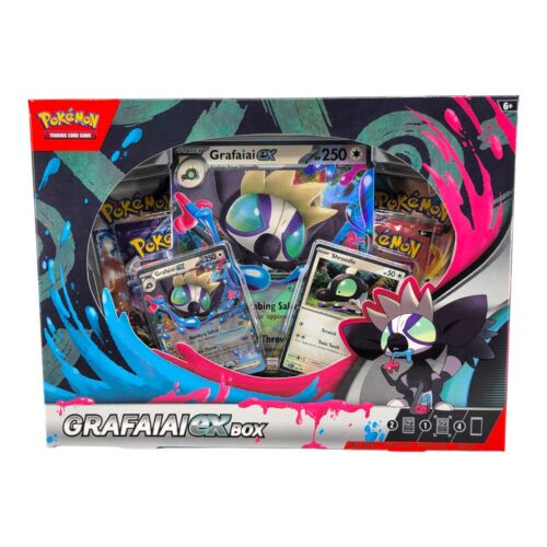 Pokemon TCG Grafaiai ex Box with Foil Promo Oversized Card and 4 Booster Packs Pokemon TCG Grafaiai ex Box with Foil Promo Oversized Card and 4 Booster Packs