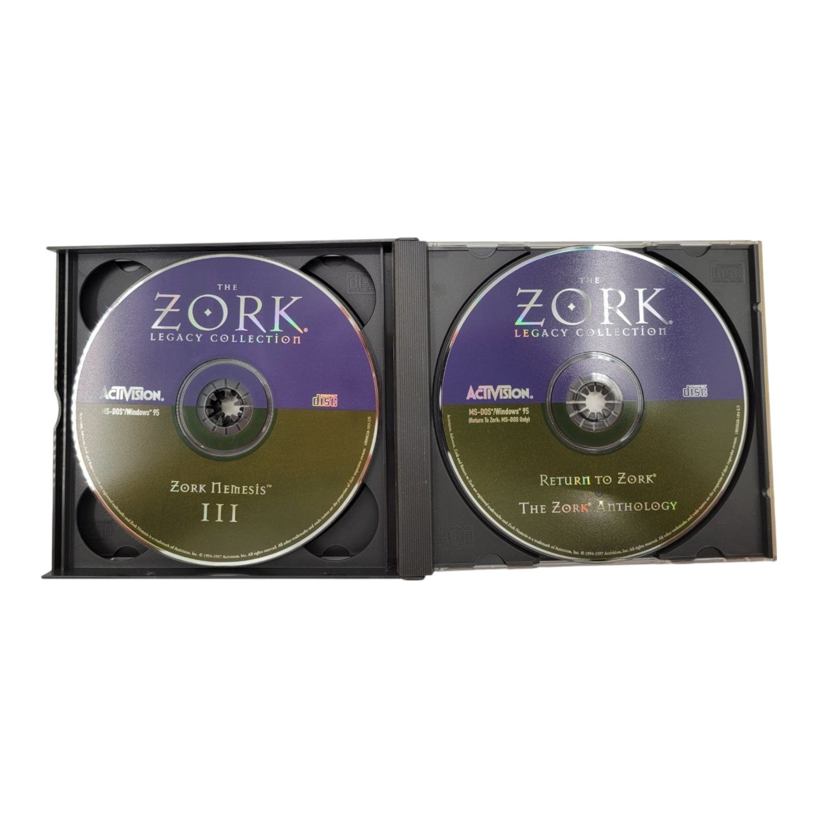 Vintage 1997 Activision The Zork Legacy 4 CD Collection PC Game - Disks Only
