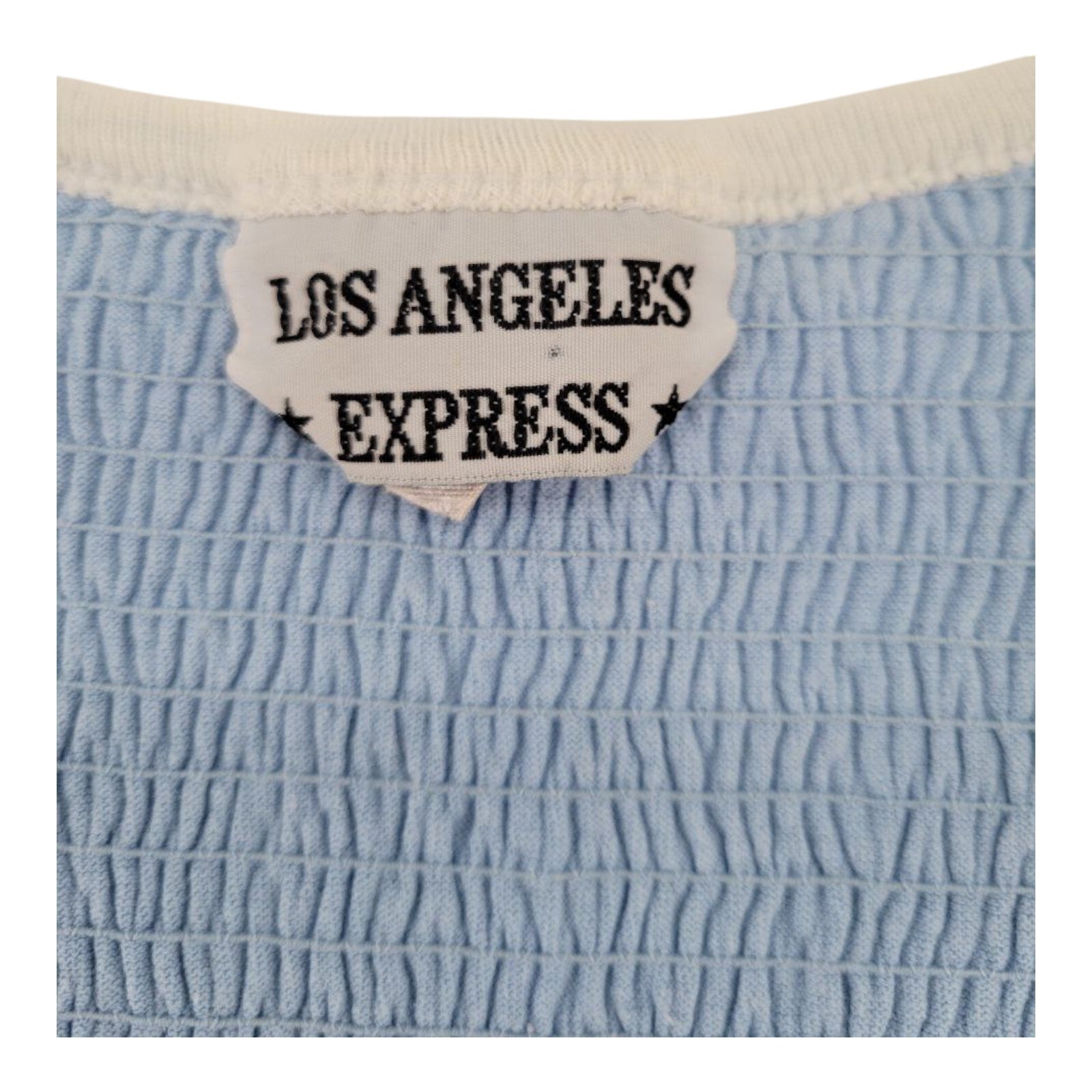 Los Angeles Express Blue White Floral Crop Cami Top Size Large 12–14