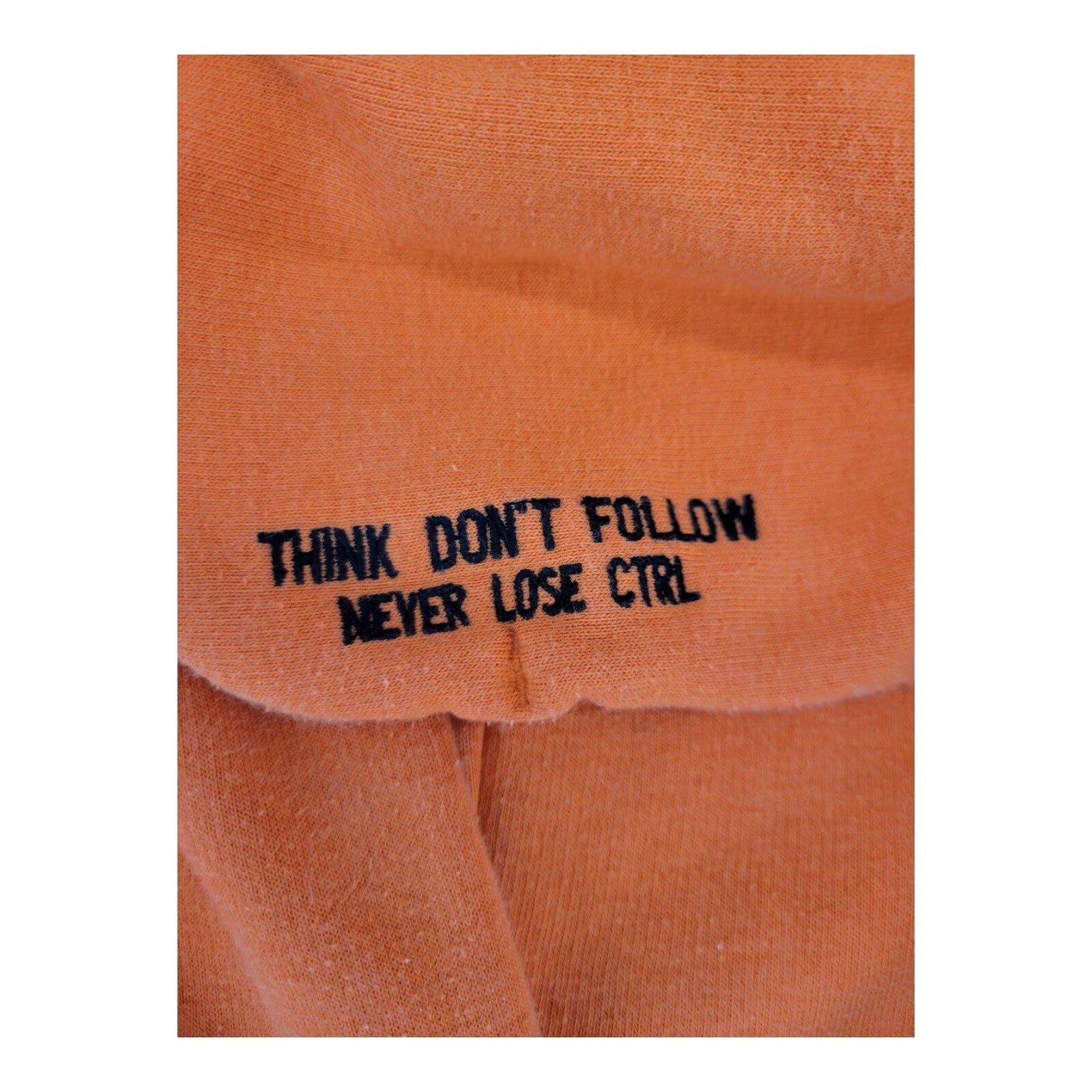 H&M Divided Orange Hoodie Positive Negative Graphic Sleeve Print Size M