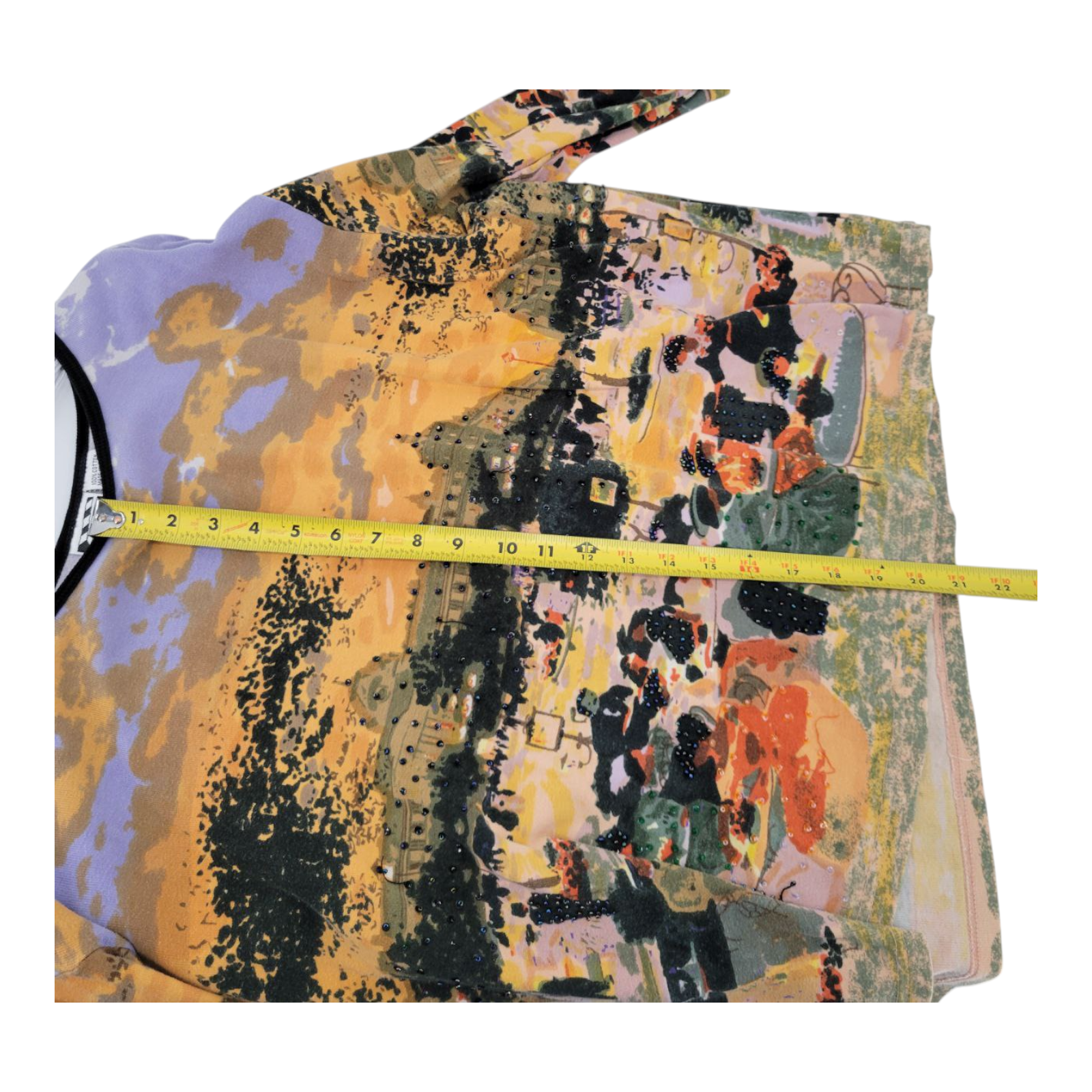 Take Two Clothing Co Scenic Graphic Embellished 3/4 Sleeves Top 2X