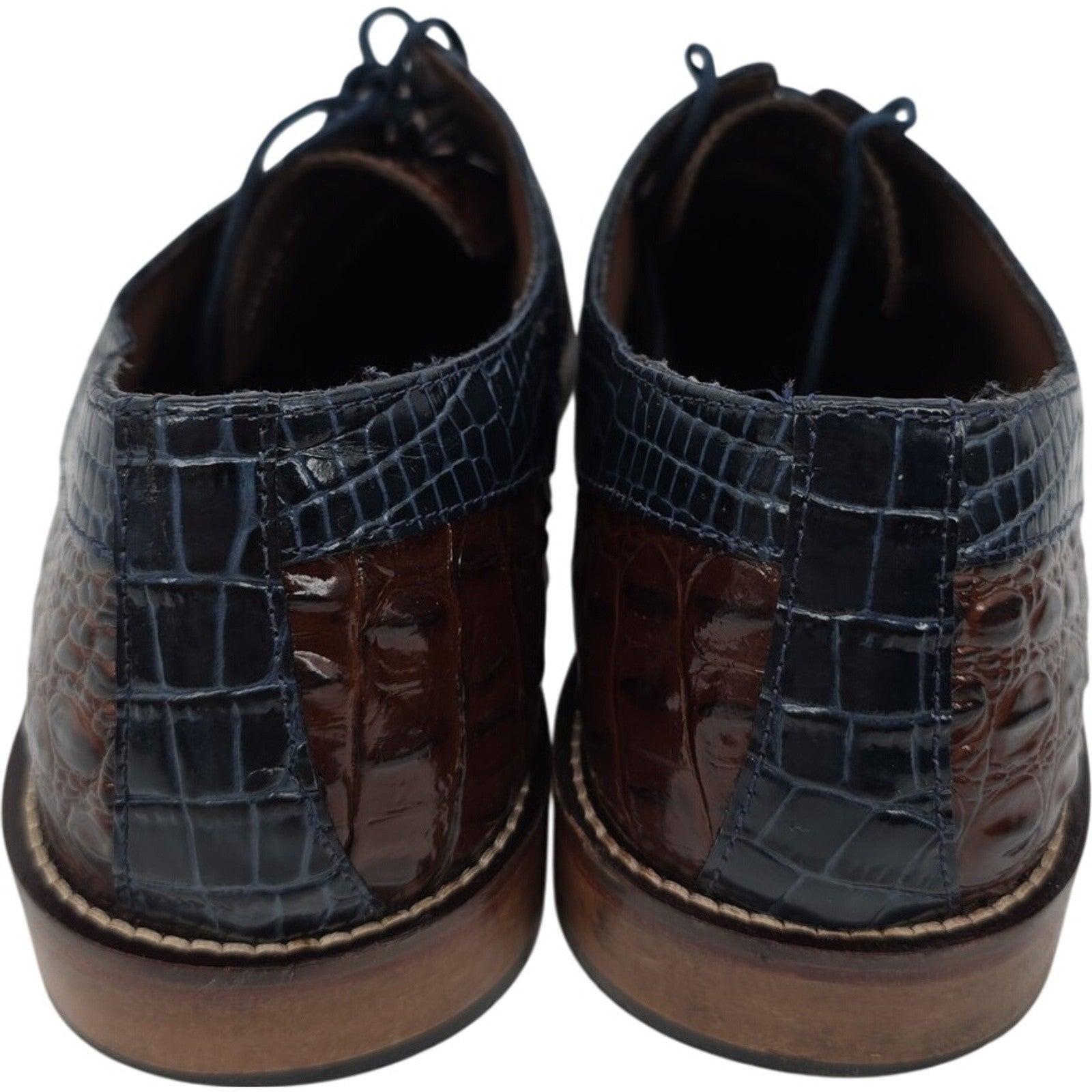 Stacy Adams Garelli Cognac Multi Embossed Leather Oxford Dress Shoes Men’s 14W