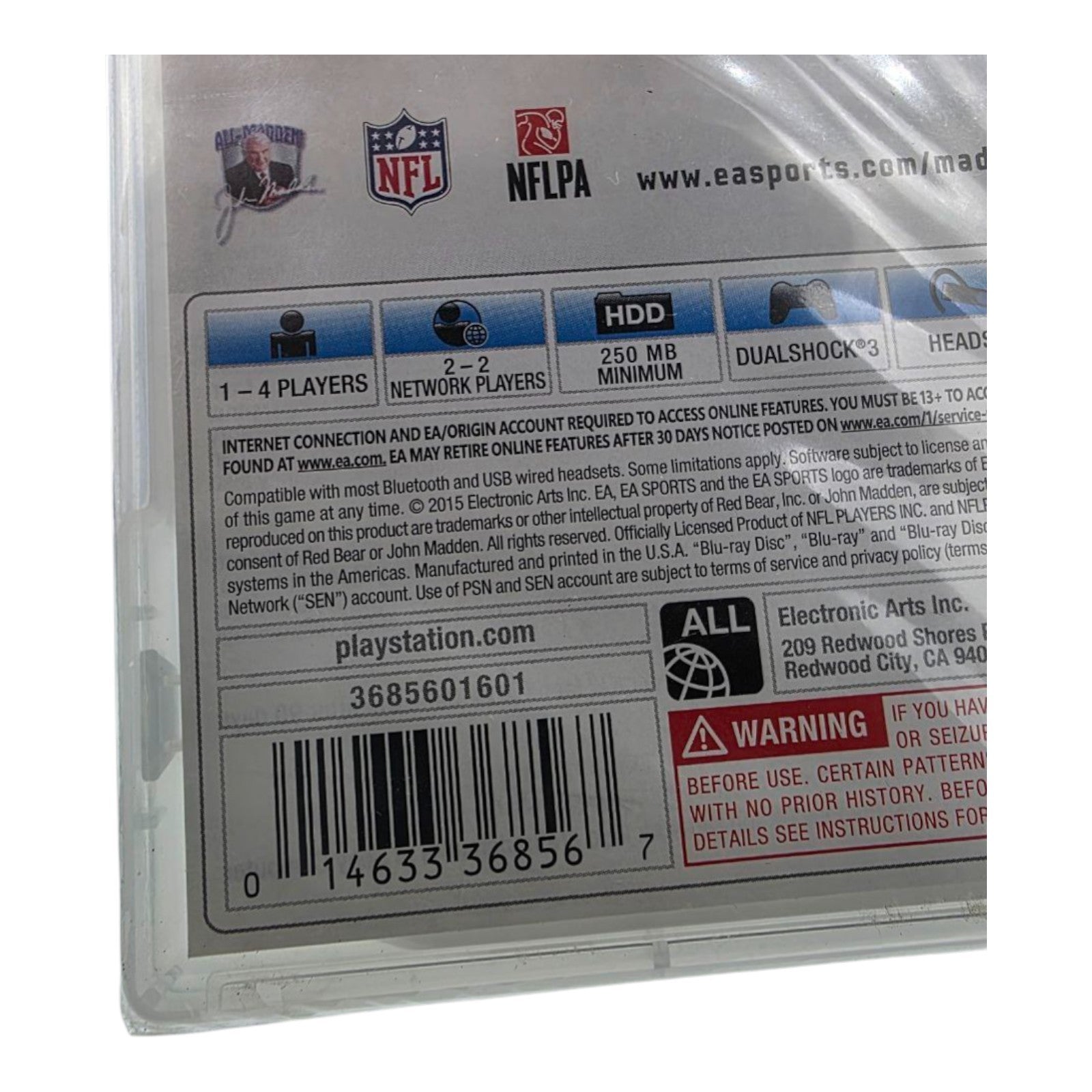 Madden NFL 16 Sony PlayStation 3 PS3 Football Video Game New Sealed