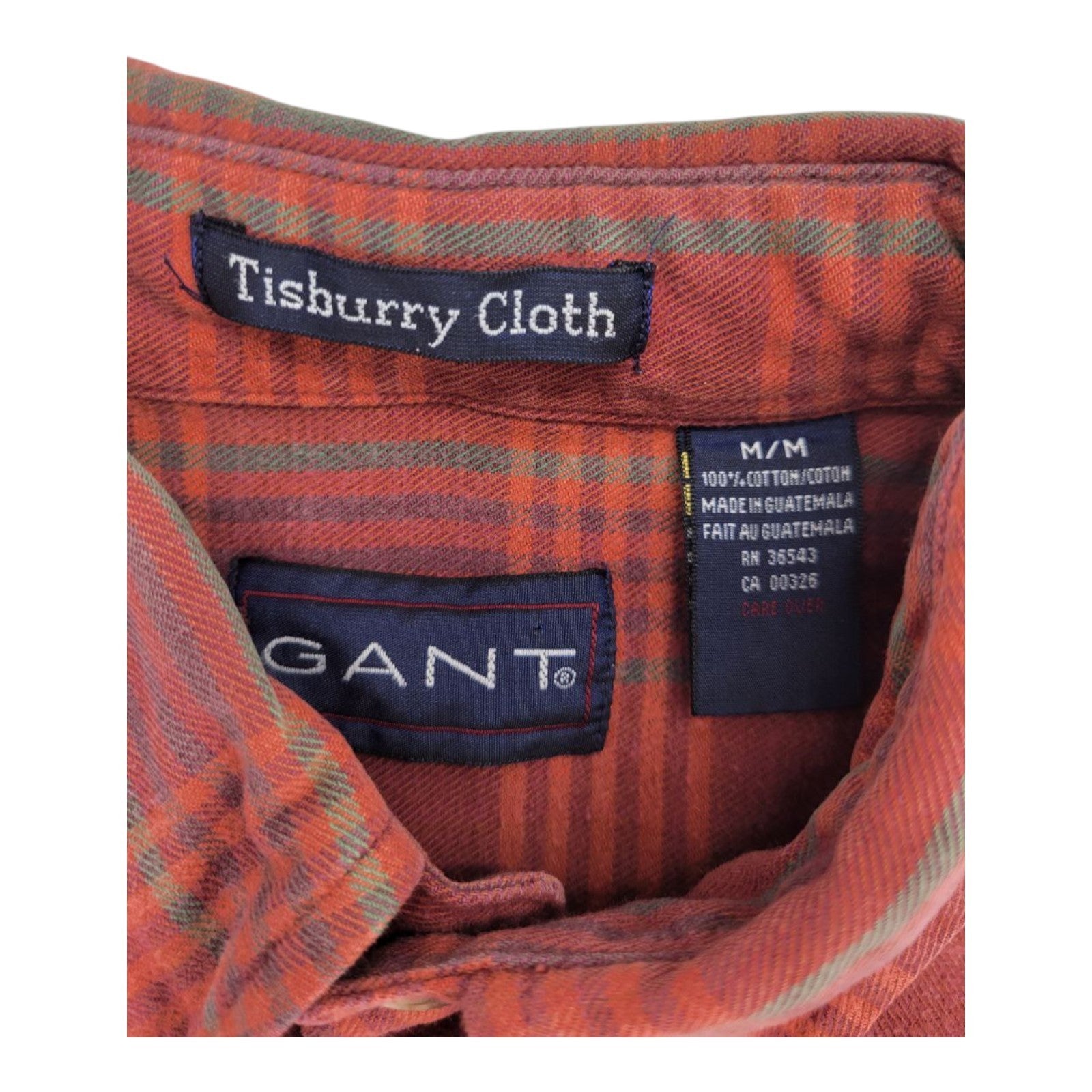 GANT Men's Red Plaid Tisbury Flannel Button Down Shirt Long Sleeve M