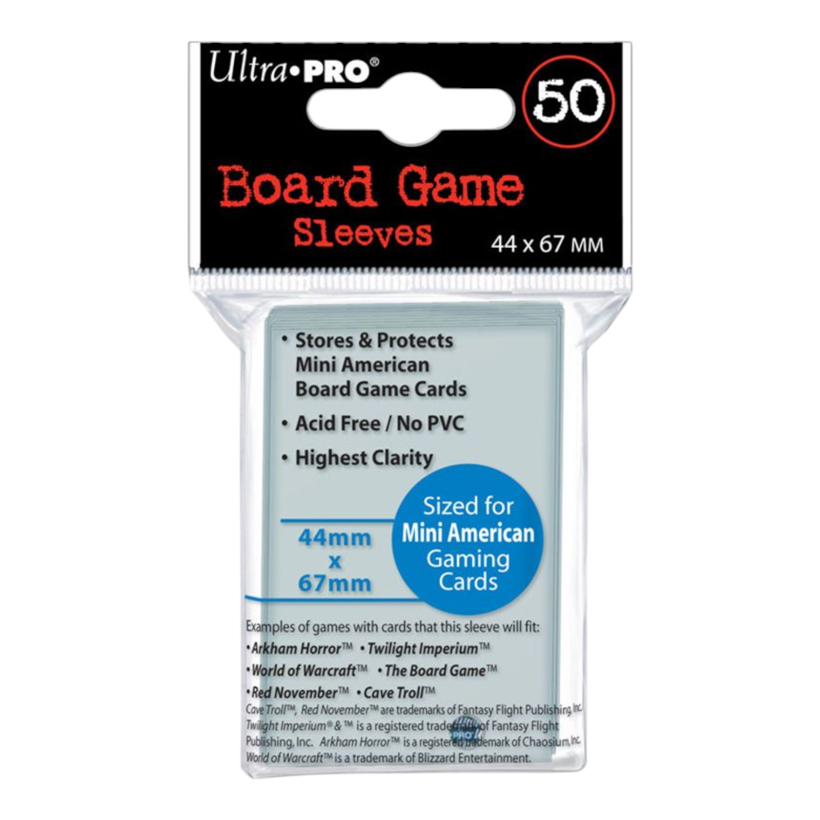 Ultra Pro Mini American Board Game Sleeves 50 Count