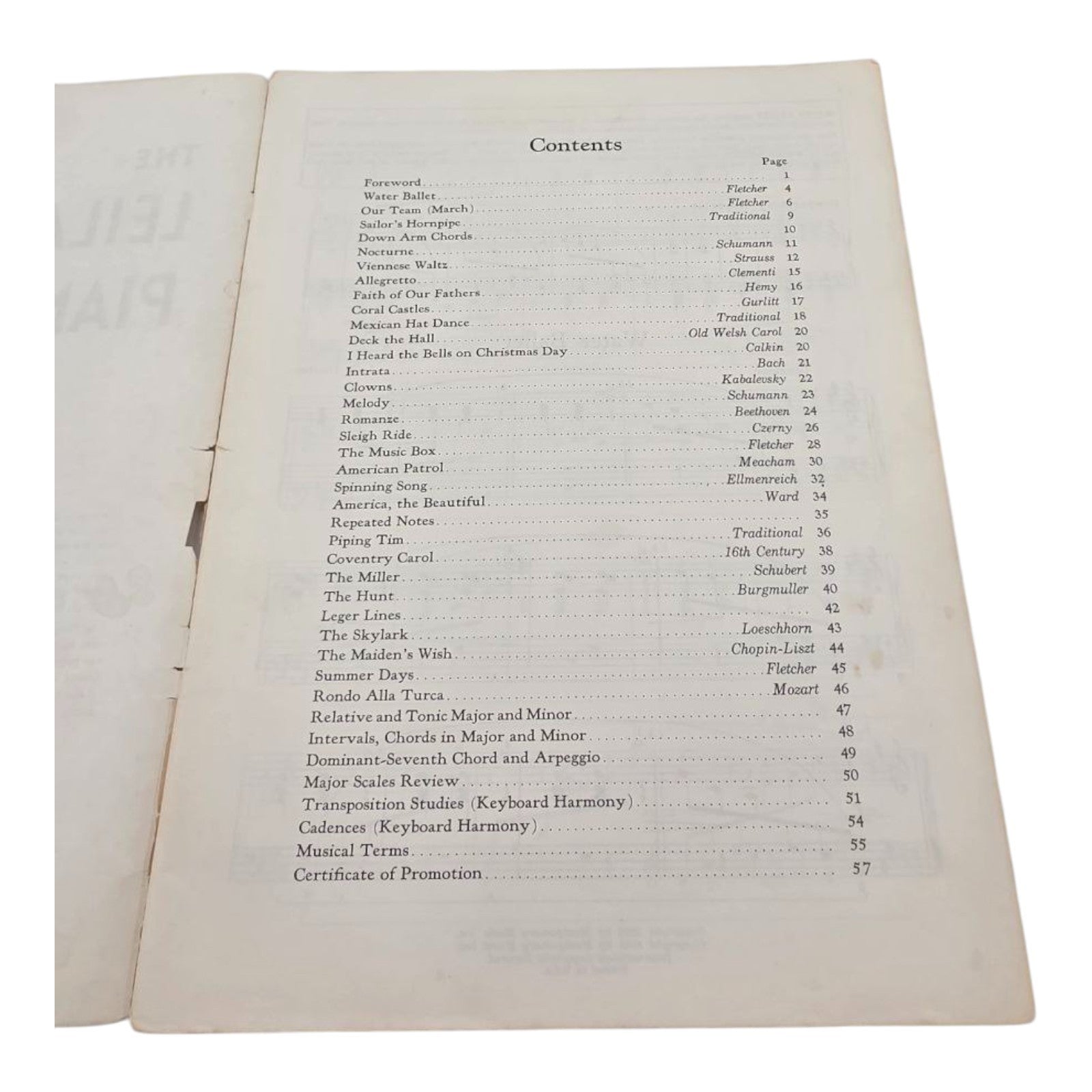 The Leila Fletcher Piano Course Book Four Sheet Music with Certificate of Merit