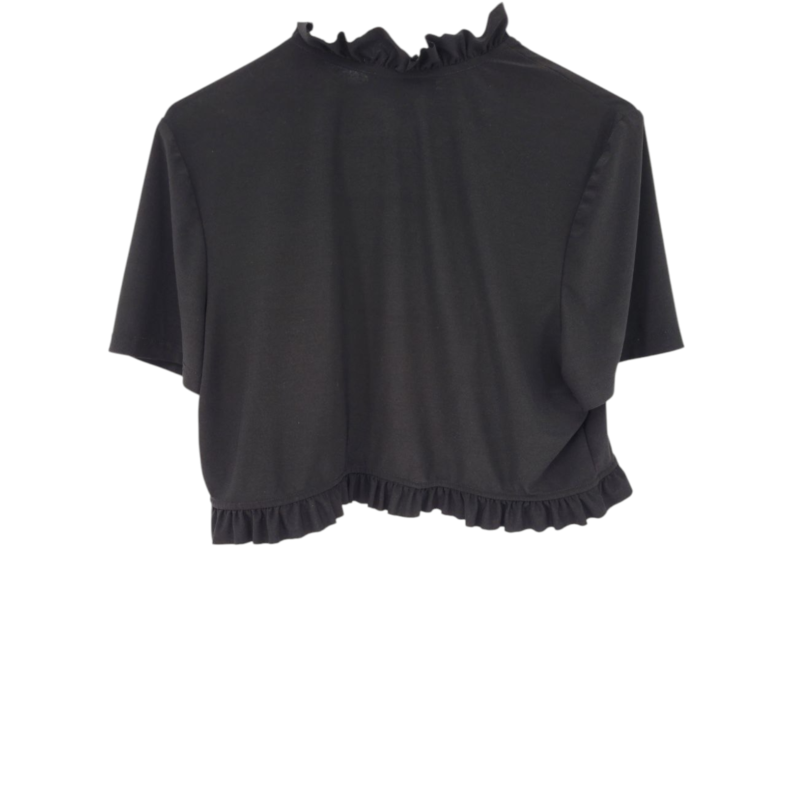 R&M Richards Black Ruffled Bolero Short Sleeve Size 12