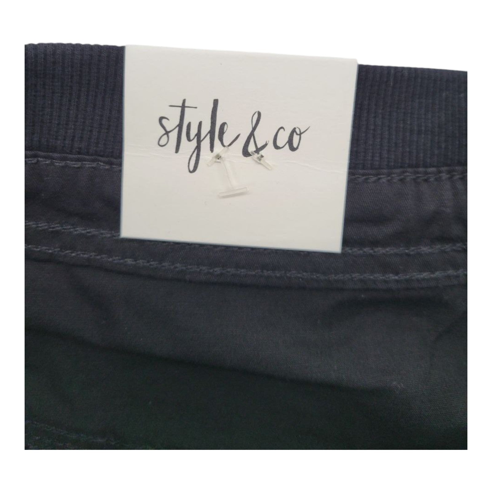 Style & Co Women's Cargo Shorts 14W Black Mid Rise Comfort Waist Pockets