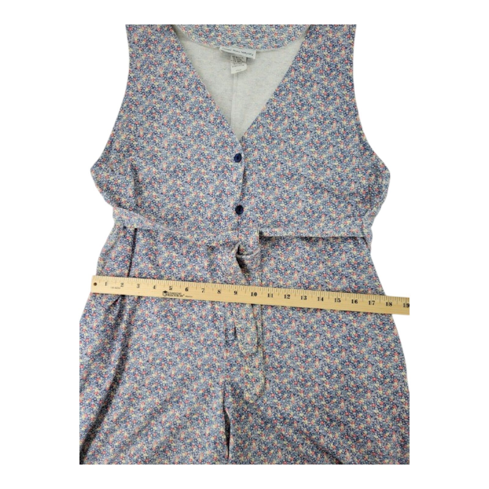 Steven Ross Naturally Sleeveless Floral Romper Button Front Size M