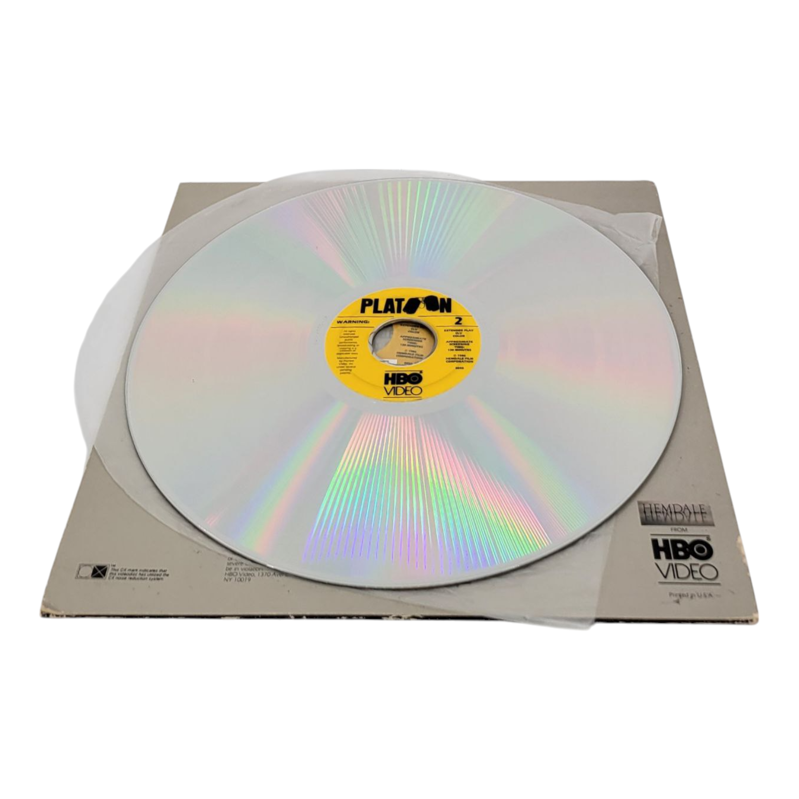 Platoon 1986 Laserdisc HBO Video Charlie Sheen Oliver Stone Willem Dafoe