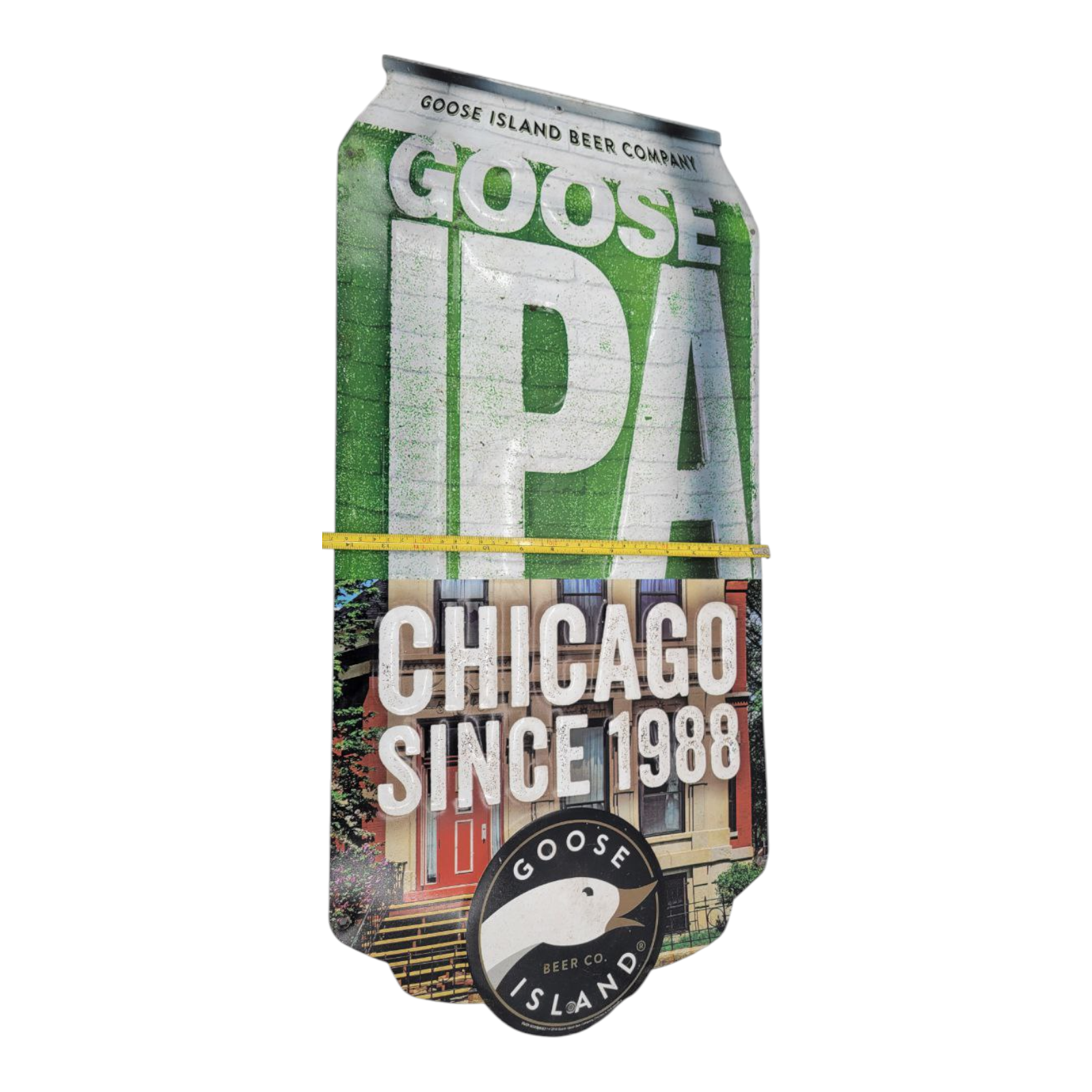 Goose Island Beer Company Goose IPA Metal Multicolored Beer Sign 29.5" x 14.5"