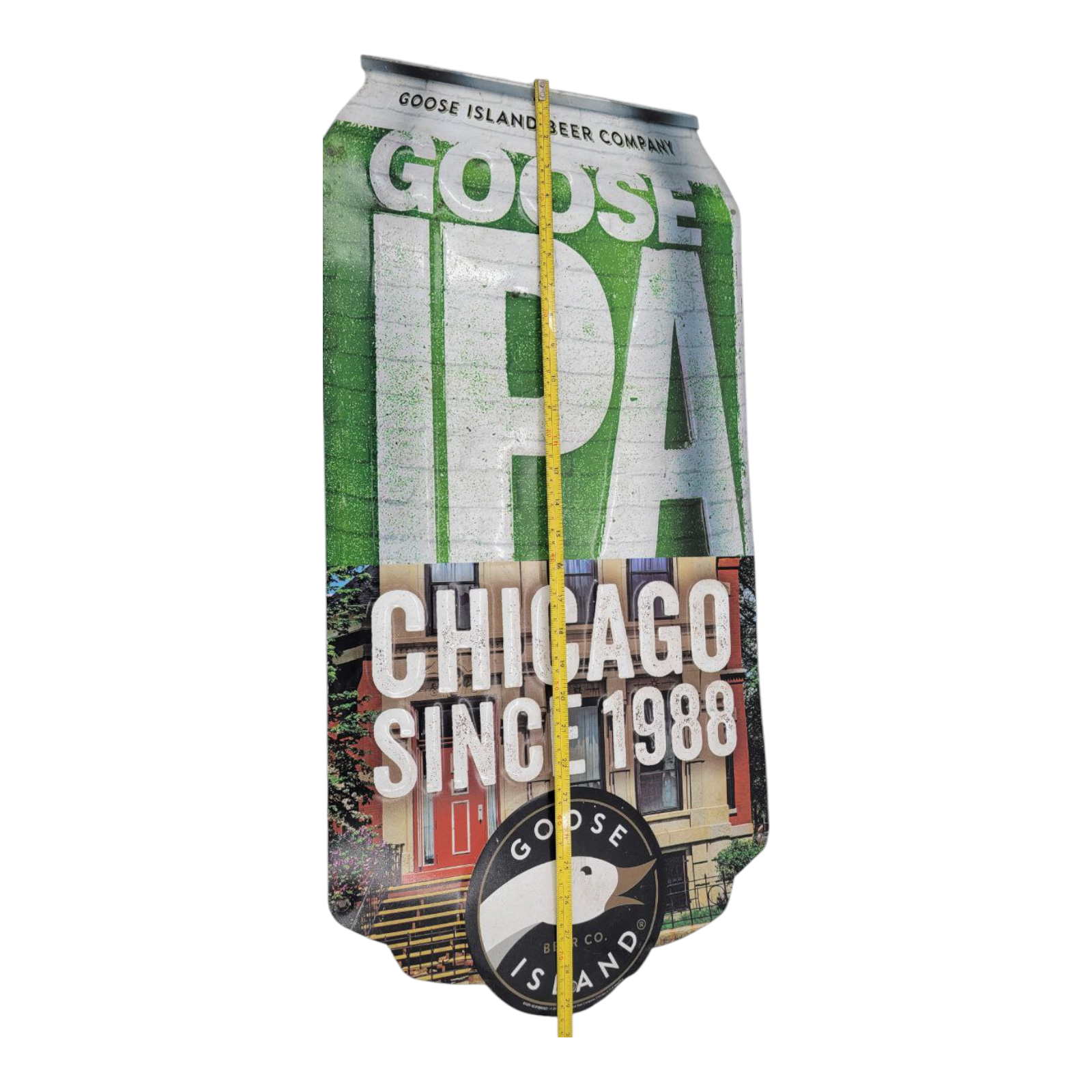Goose Island Beer Company Goose IPA Metal Multicolored Beer Sign 29.5" x 14.5"