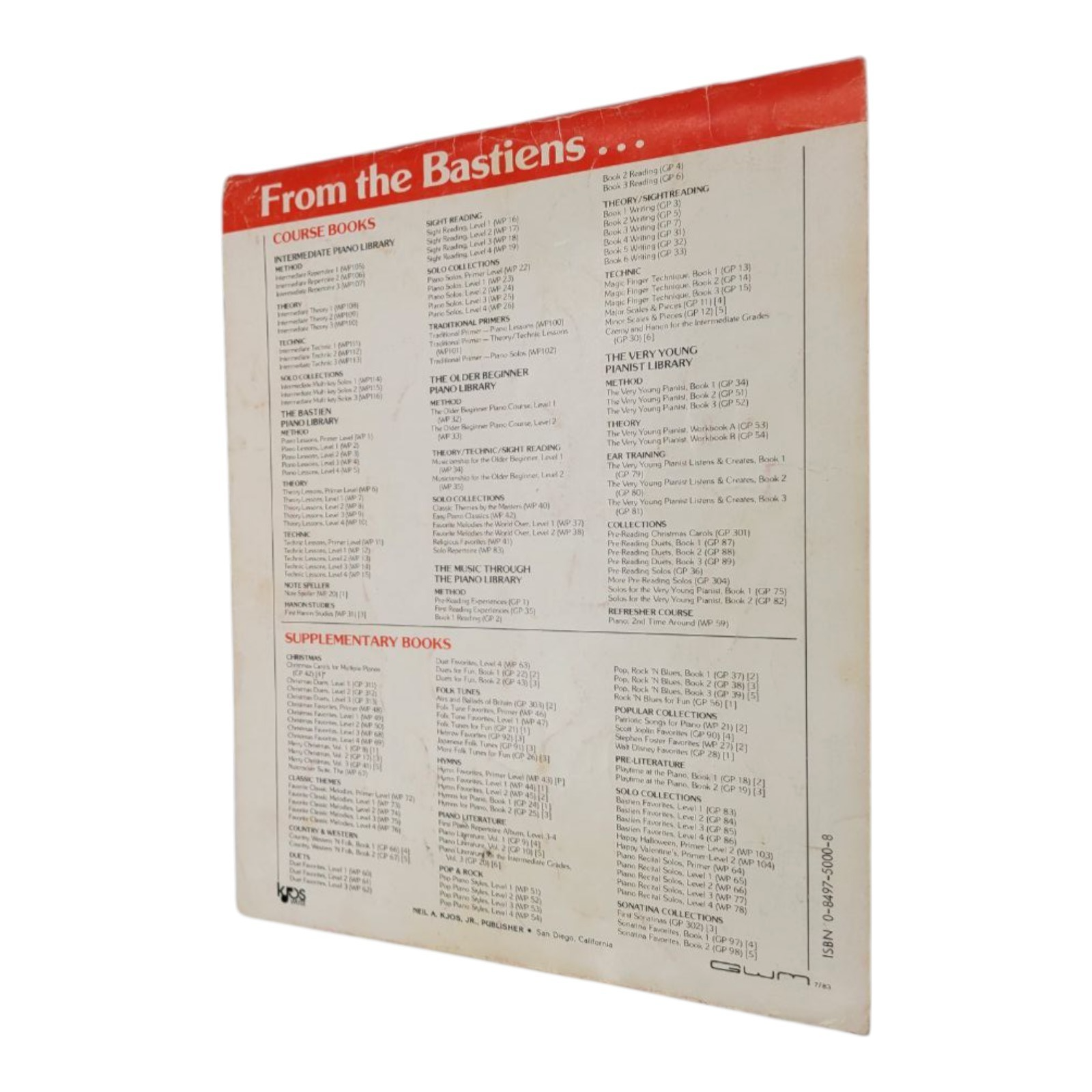 Piano Lessons Primer Level Bastien Piano Library by James Bastien Music Book