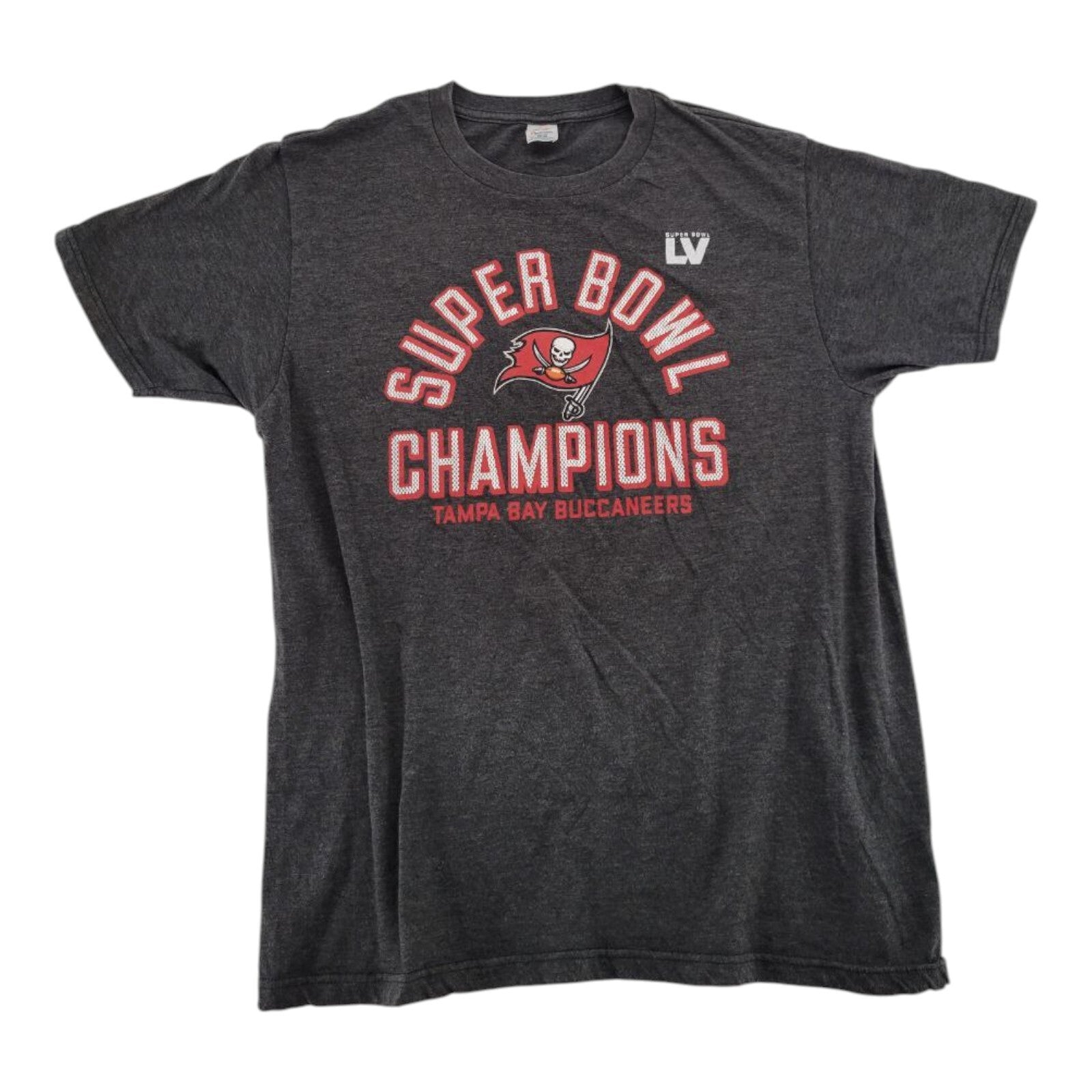 Tampa Bay Buccaneers Super Bowl LV Champions Gray Graphic Tee Size M