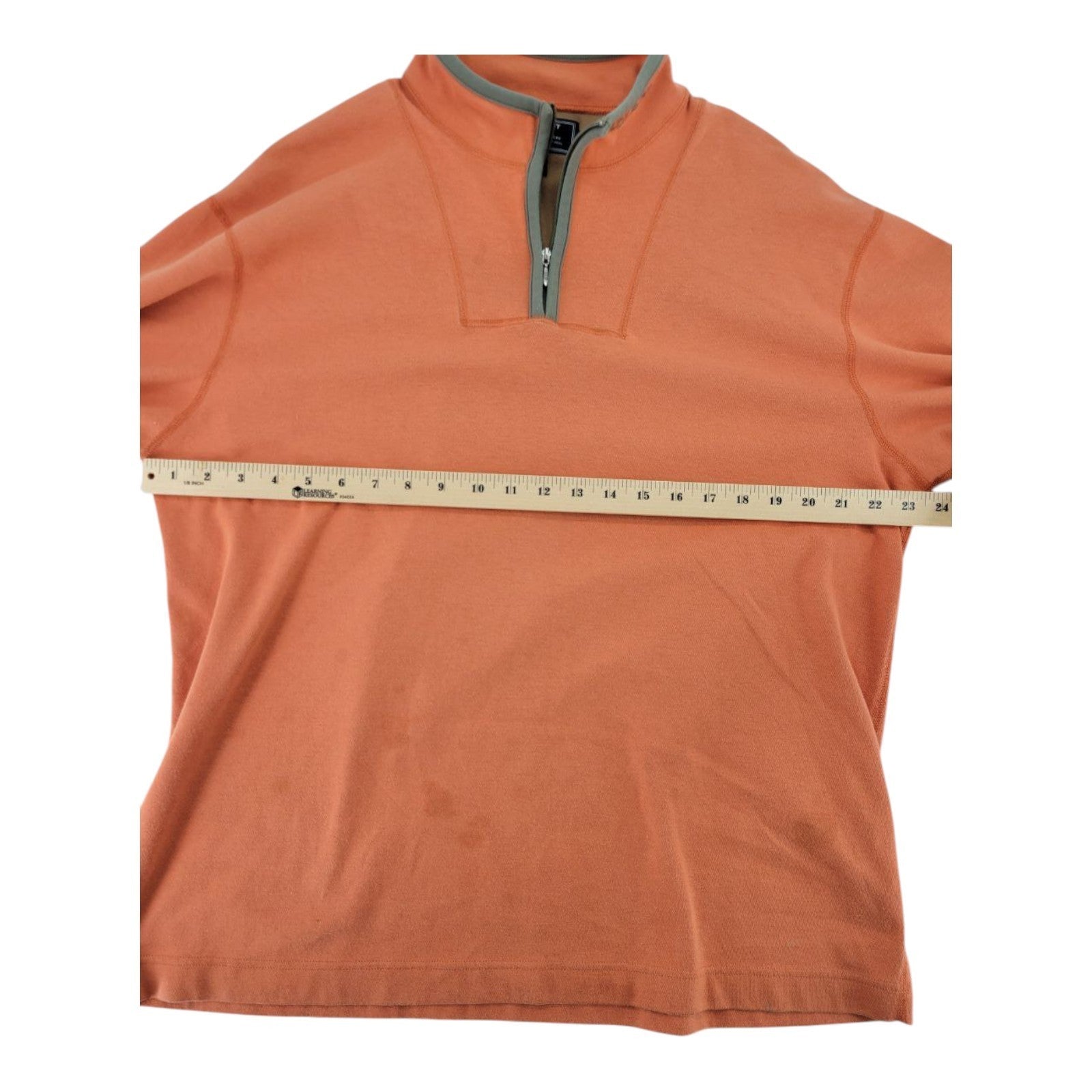 Polo Sport Ralph Lauren Mens Orange Quarter Zip Mock Neck Pullover Shirt Size L