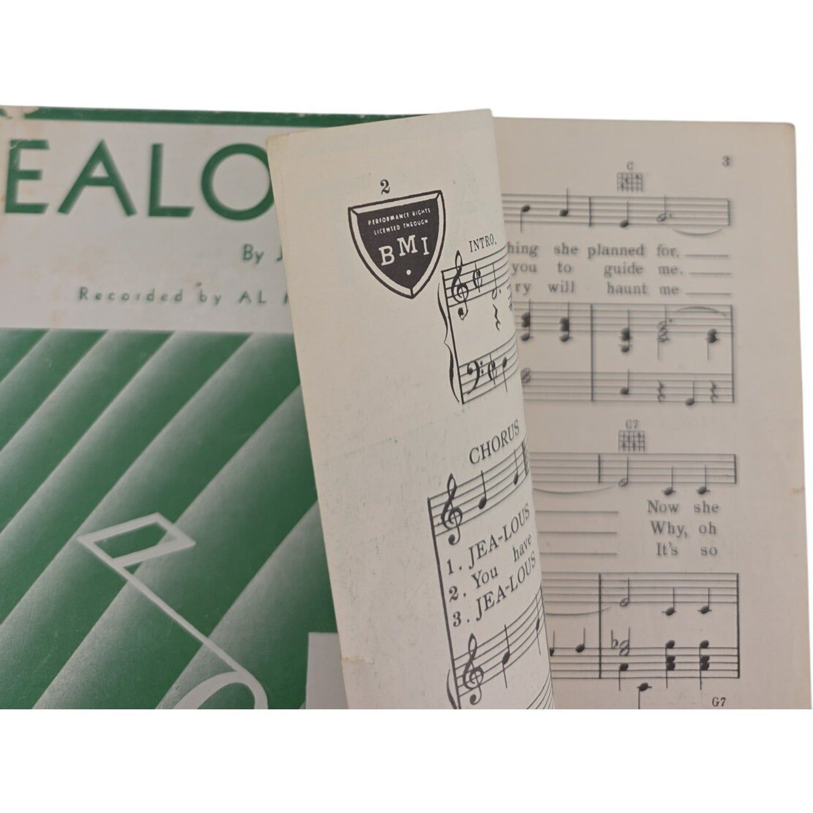Vintage 1944 Jealous Heart Jenny Lou Carson Al Morgan Sheet Music