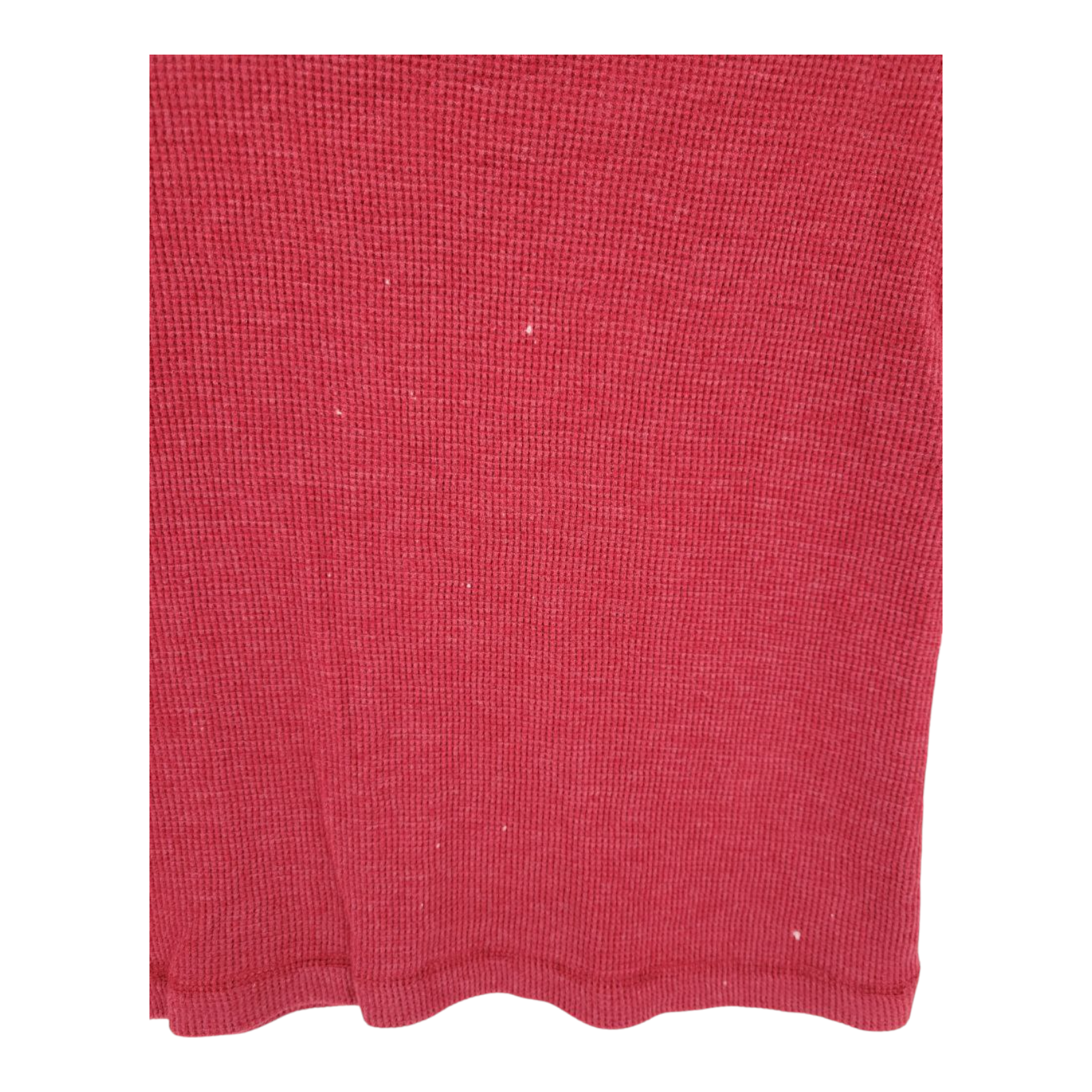 G.H. Bass & Co Mens Long Sleeve Thermal Henley Red Rhubarb Heather Shirt M