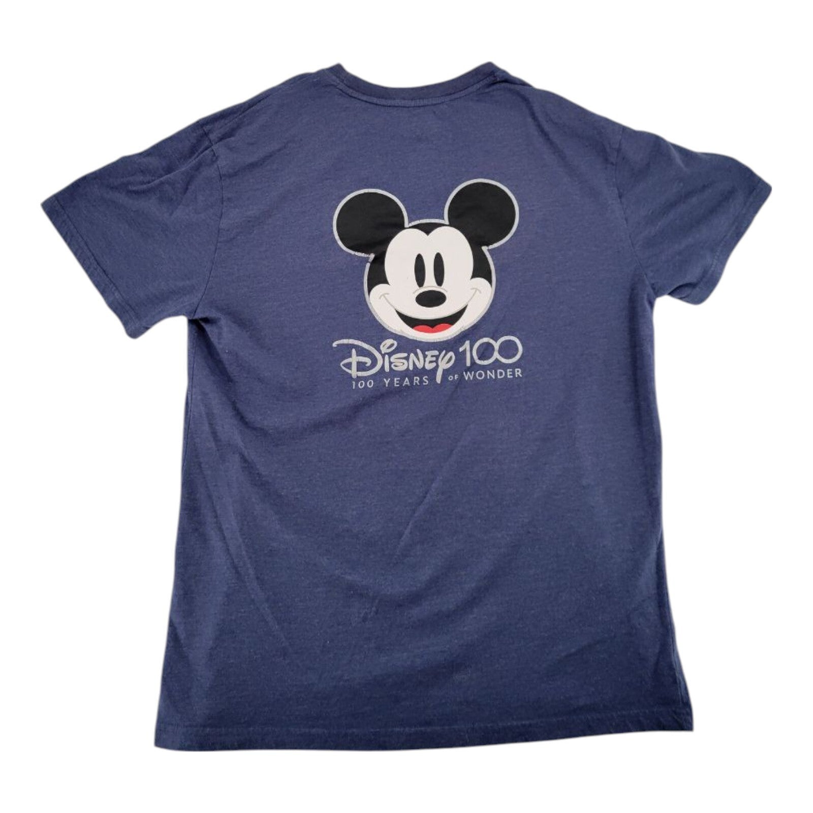 Disney 100 Years of Wonder Mickey Mouse T-Shirt Blue Graphic Tee Size L