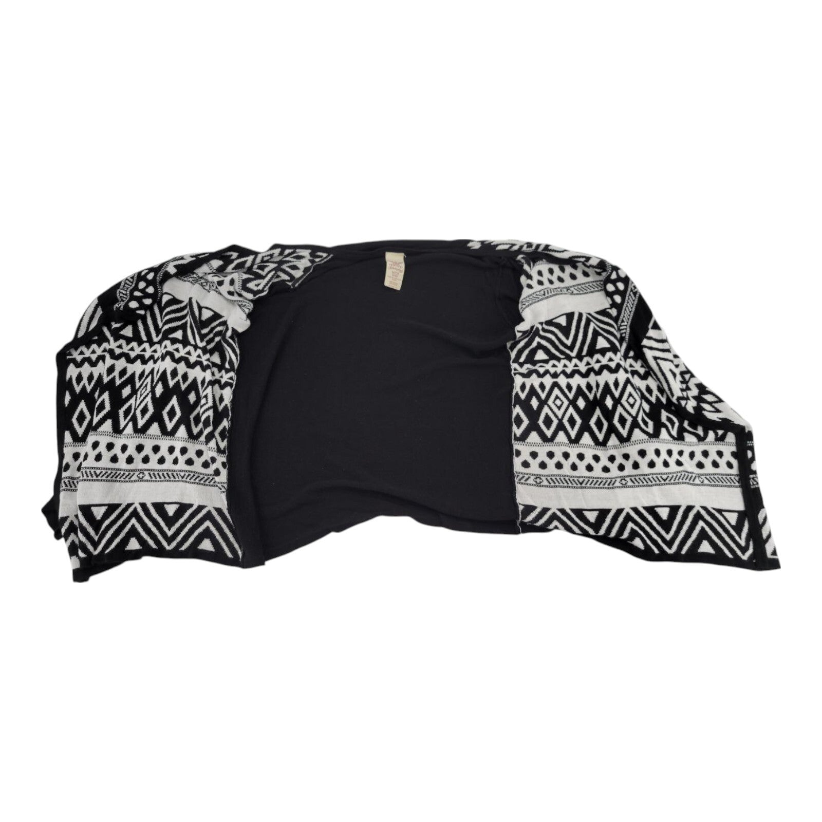 Faded Glory Cardigan Sweater Womens Black White Aztec Print Size Small