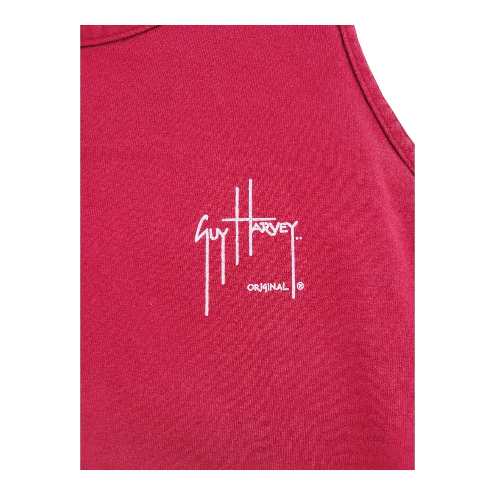 Guy Harvey Red Tank Top Size L Pirate Skull Sharks Graphic 2008