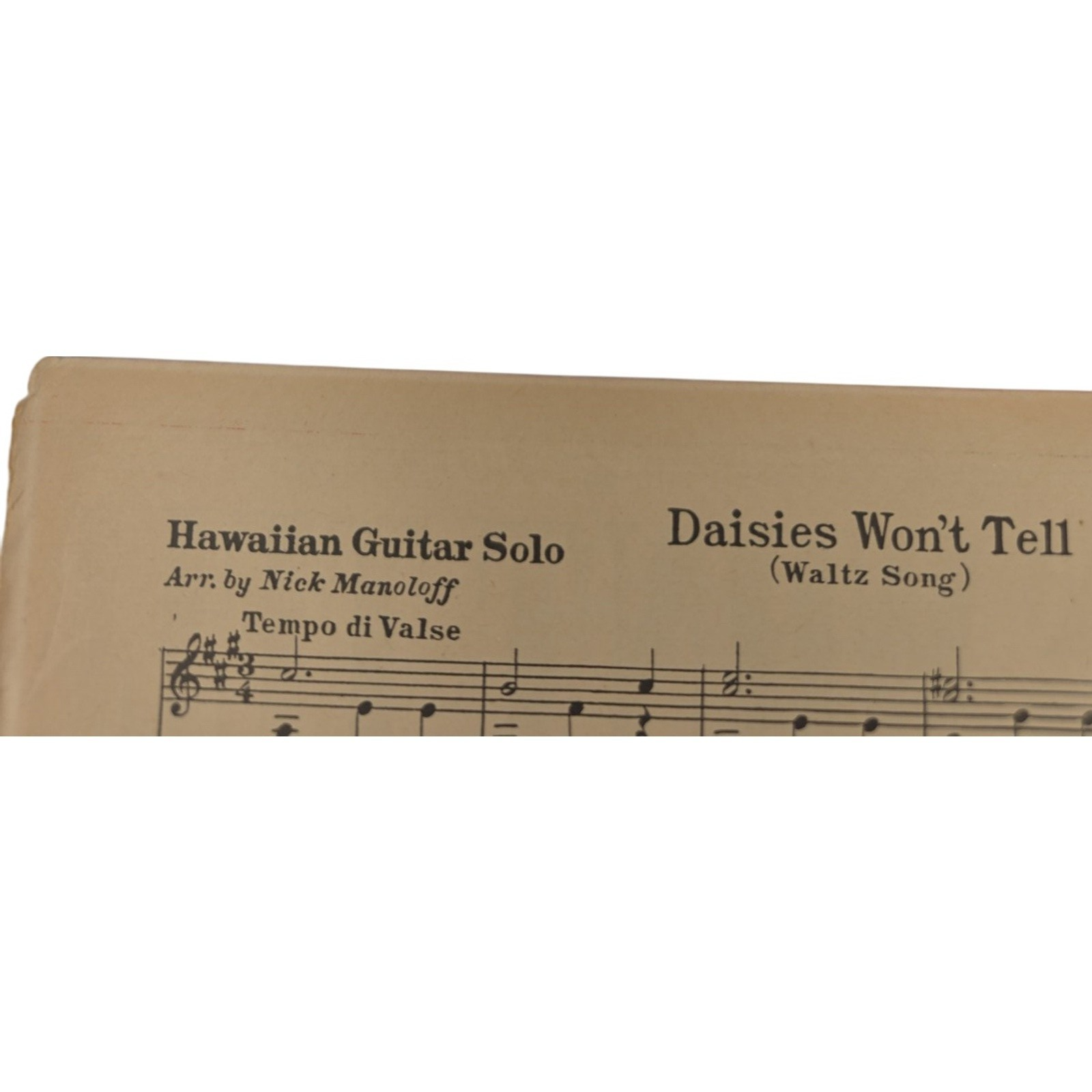 Daisies Won’t Tell 1940 Vintage Sheet Music by Anita Owen Hawaiian Guitar Solo