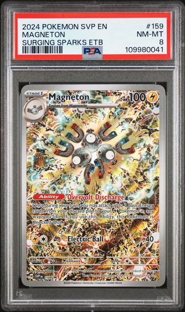 2024 POKEMON SVP EN-SV BLACK STAR PROMO #159 MAGNETON PSA 8