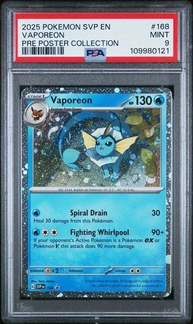 POKEMON SVP EN-SV BLACK STAR PROMO VAPOREON JOLTEON PRE POSTER COLLECTION PSA 9