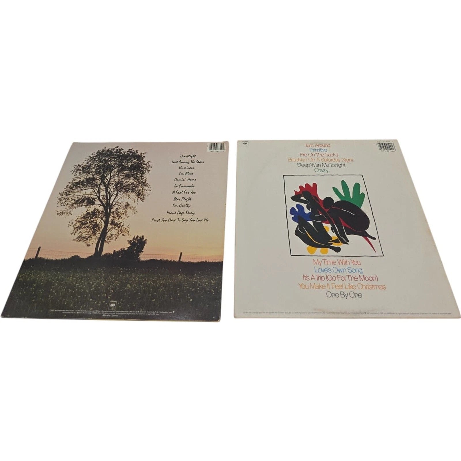 Neil Diamond Heartlight and Primitive Vinyl LP Records Lot of 2