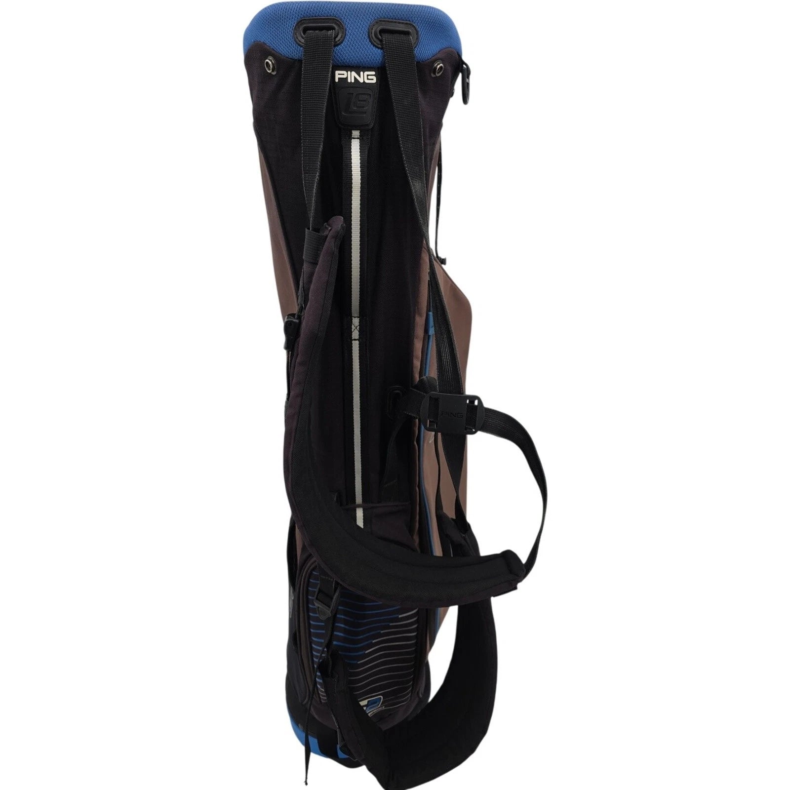 PING Stand Golf Bag Carry Dual Strap Brown Black Blue Lightweight 4-Way Top