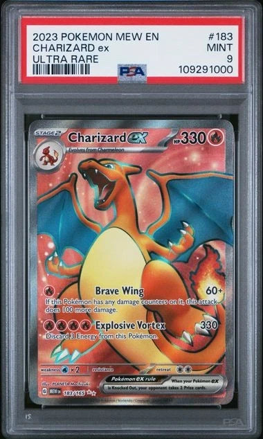 2023 POKEMON MEW EN-151 ULTRA RARE #183 CHARIZARD EX PSA 9