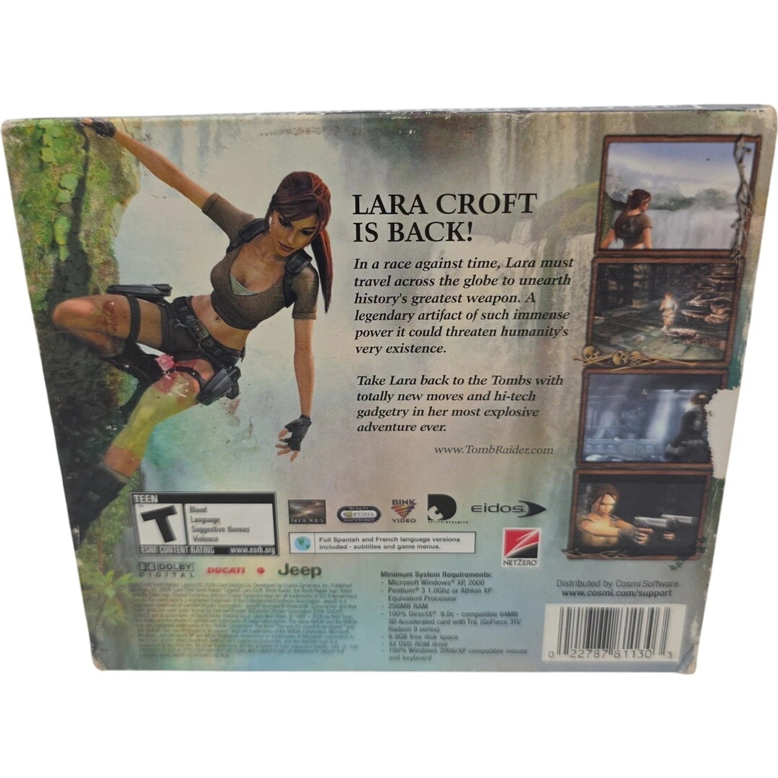 Lara Croft Tomb Raider Legen Windows PC DVD ROM 2006 w/ SlipCover Eidos Cosmi