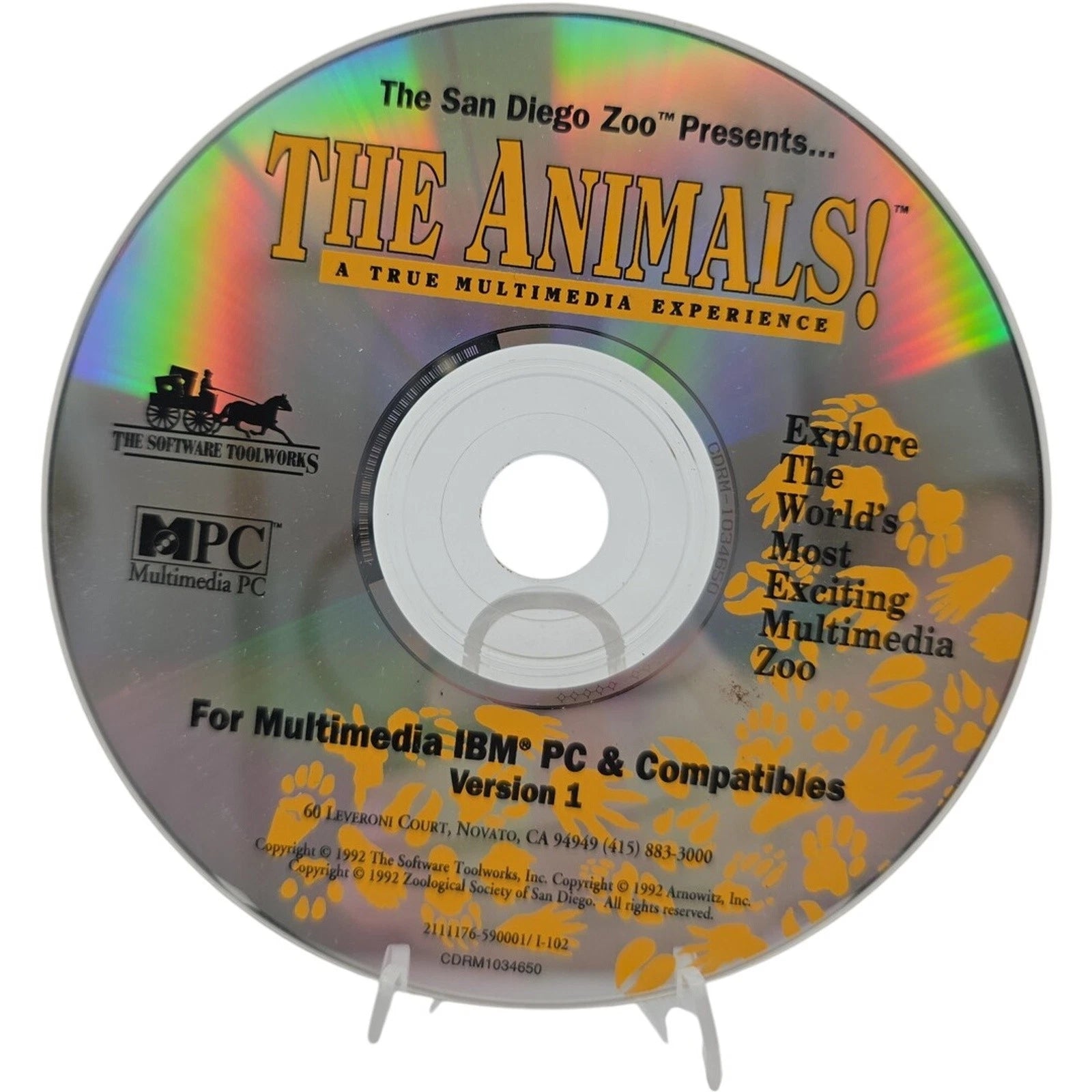 The Animals! The San Diego Zoo CD ROM A True Multimedia Experience 1992