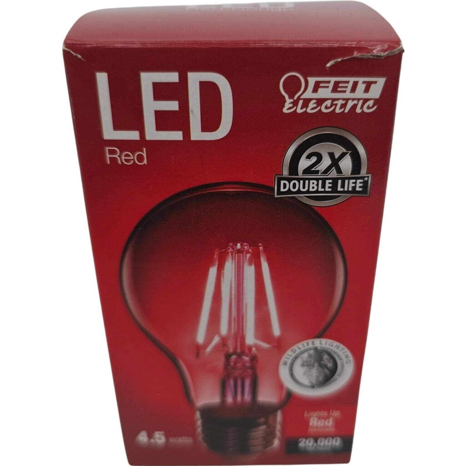 Feit Electric A19 Red LED Light Bulb 4.5 Watts